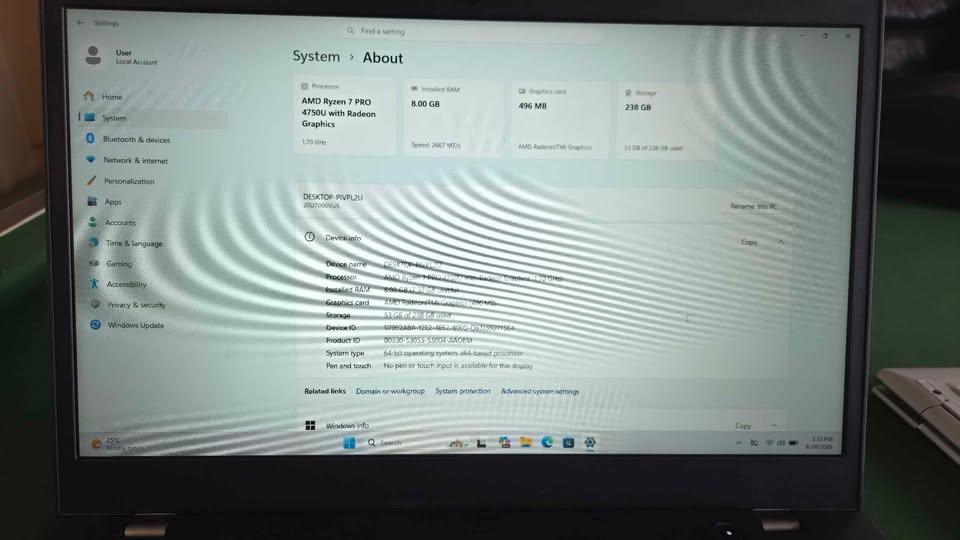 Lenovo ThinkPad L15 – 15.6" FHD, Ryzen 7 4750U, 8GB, 256GB SSD - photo 3