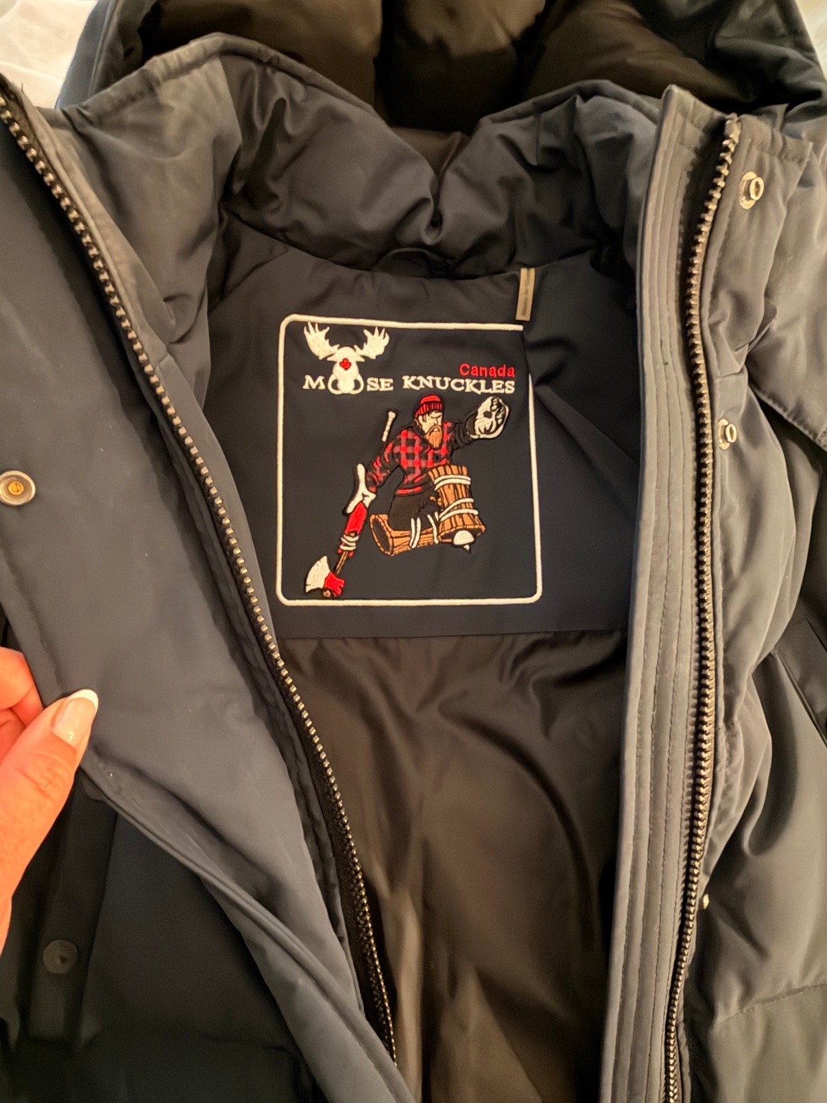 Moose Knuckles Women's Stirling Parka - Navy, Size Large - photo 2
