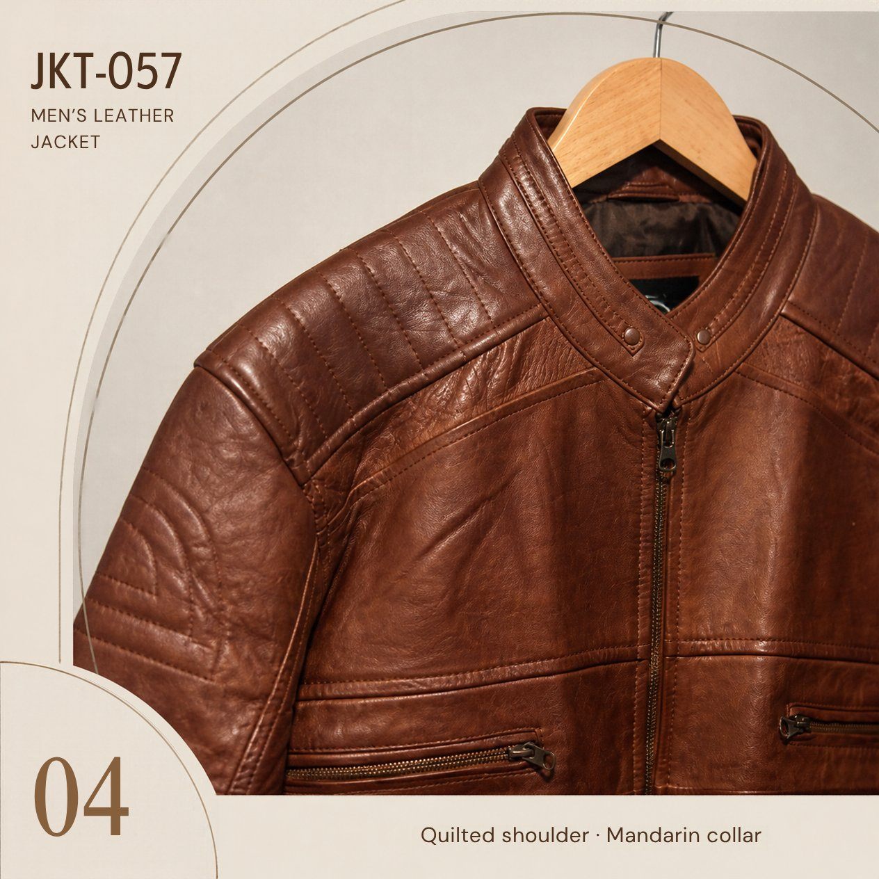 JKT-057 — Men's leather moto jacket — brand new, size 2XL - photo 4