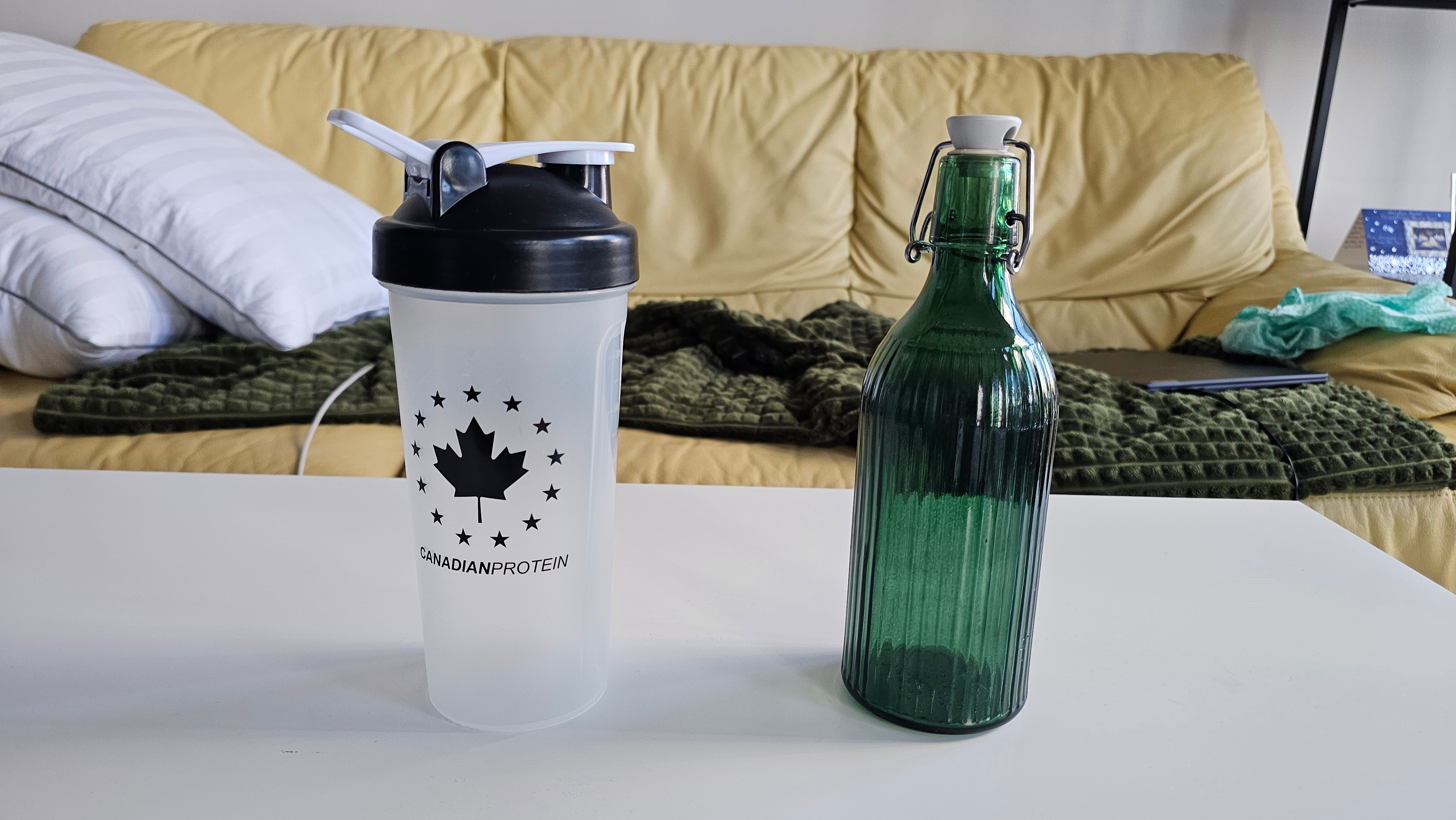 Protein Shaker + IKEA VINTERFINT Glass Bottle – $5