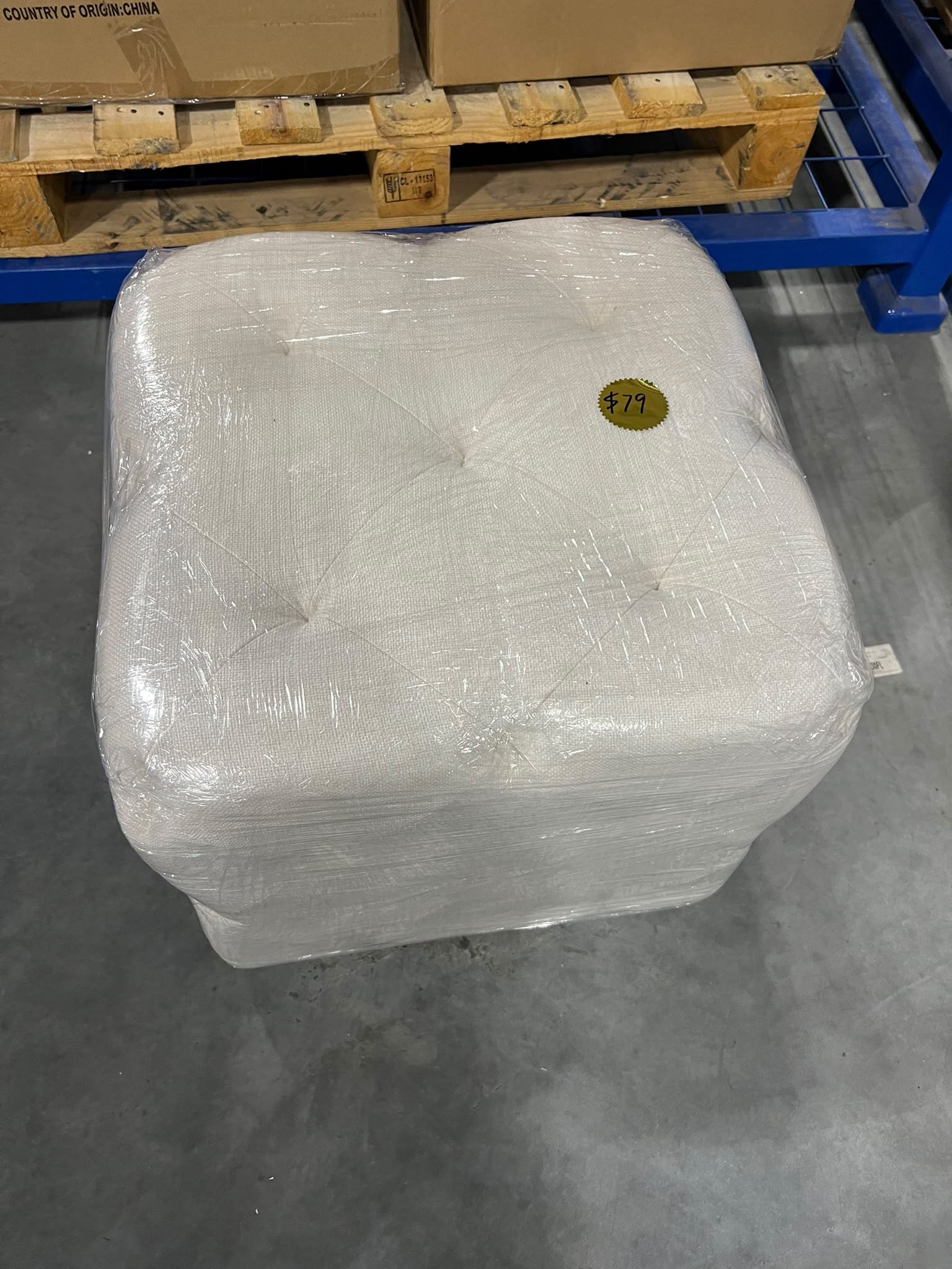 Square Ottoman $49 🛋️ Brand New – 19" Pintucked, Cream - photo 2
