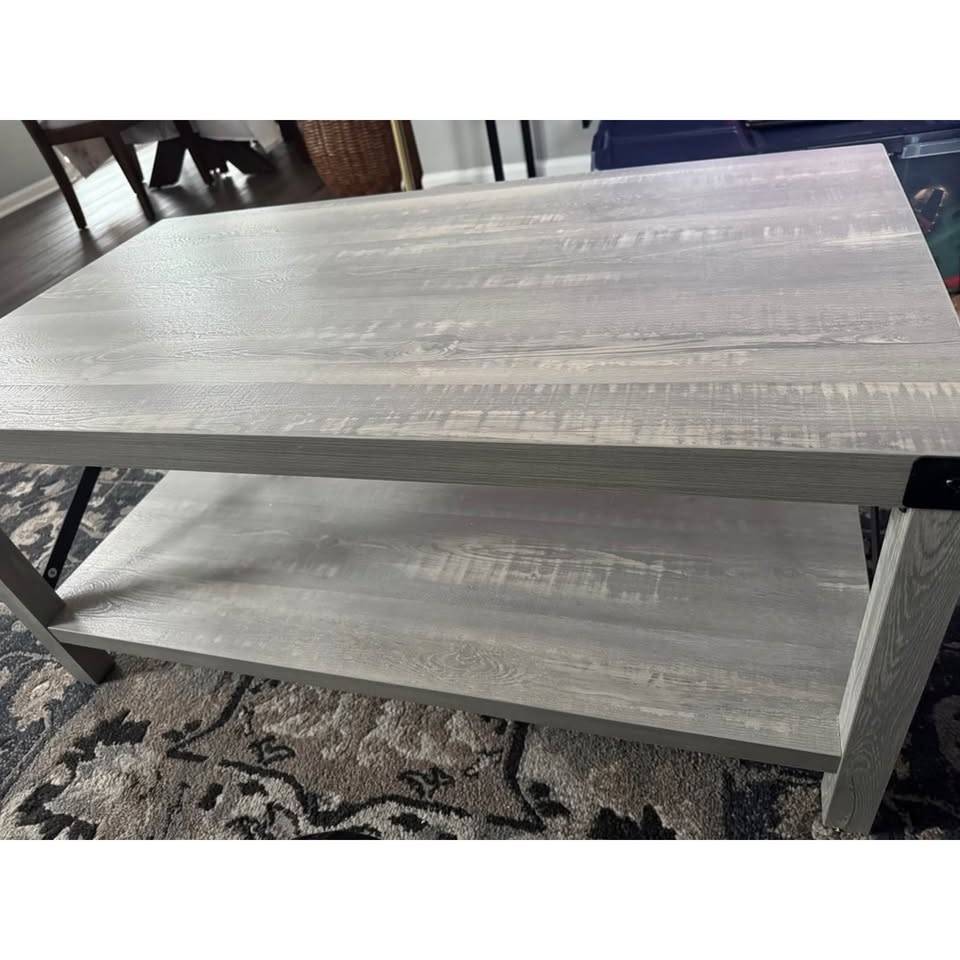 Walker Edison Sedalia Coffee Table — Rustic Stone Grey - photo 5