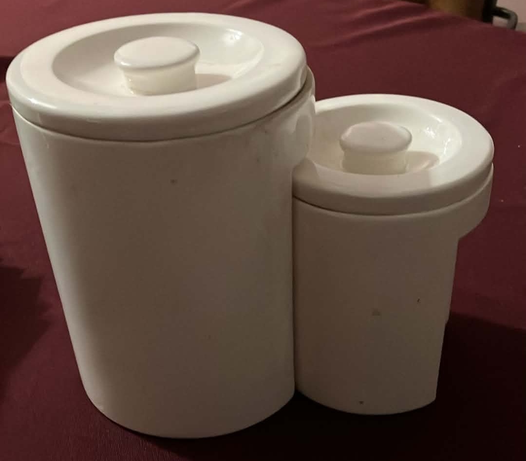 Canisters White - 6 1/2 Inches and 5 Inches