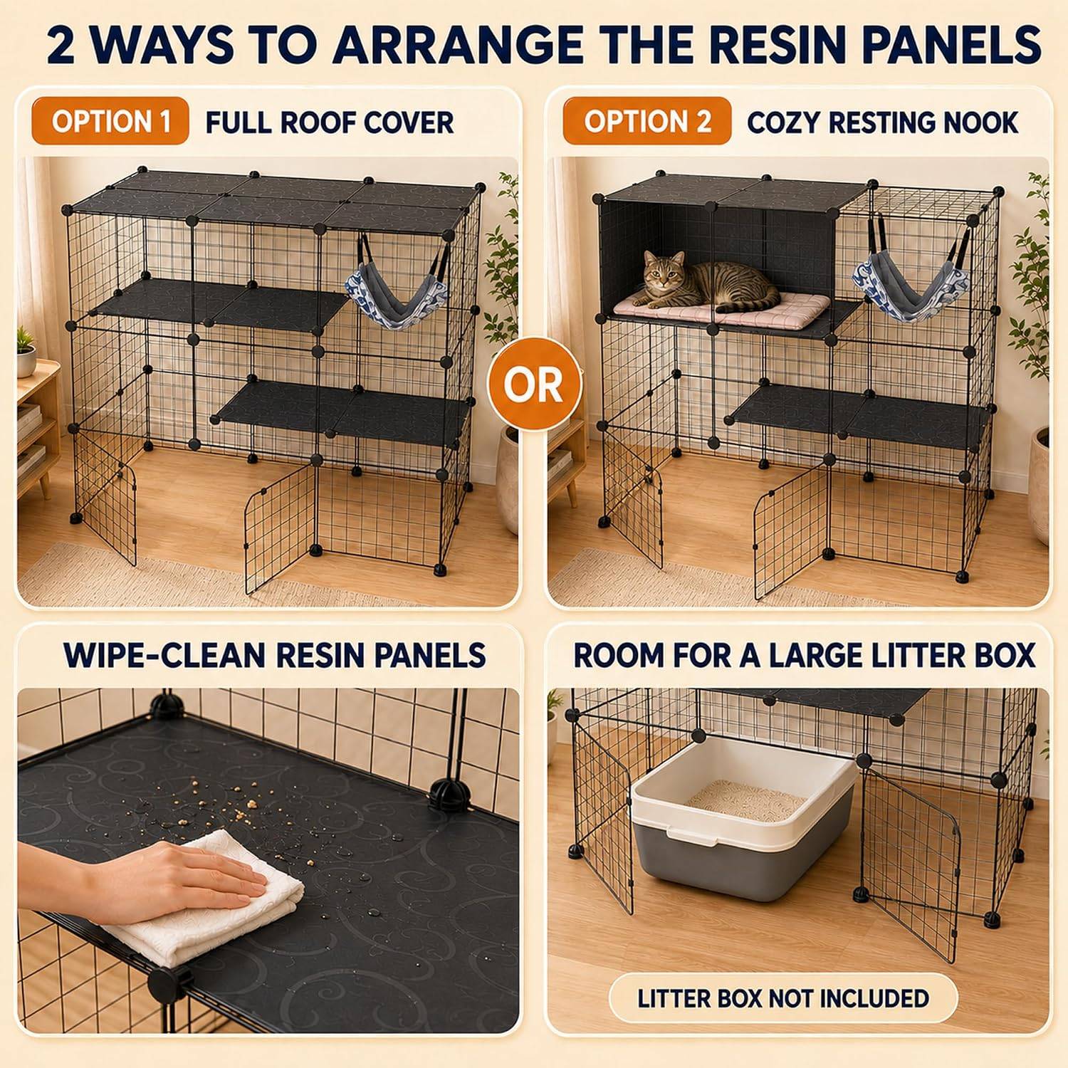 DIY3-Tier Metal Wire Cat Enclosure Playpen Catio - photo 2