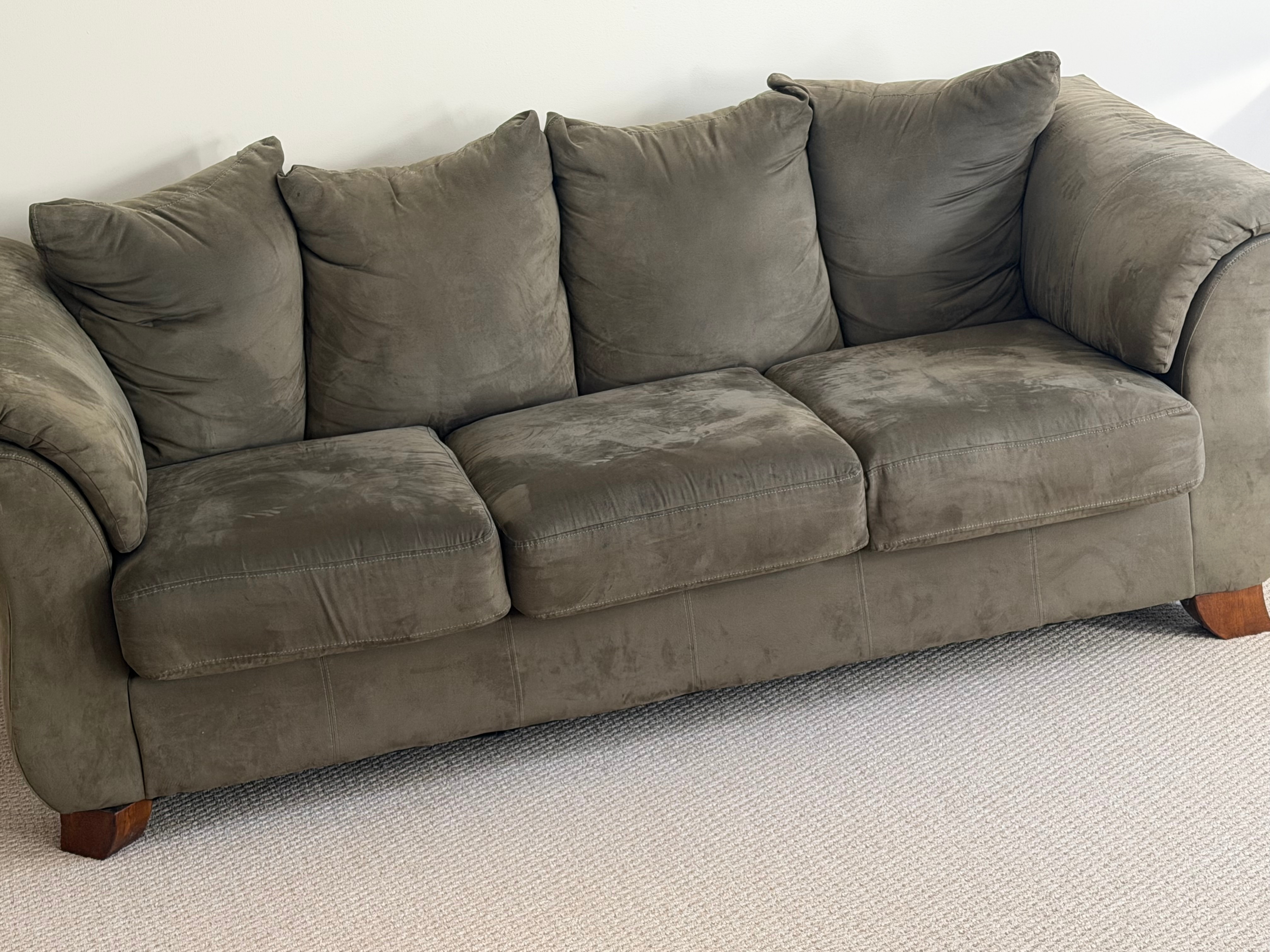 Olive Green 3-Seater Sofa - photo 2