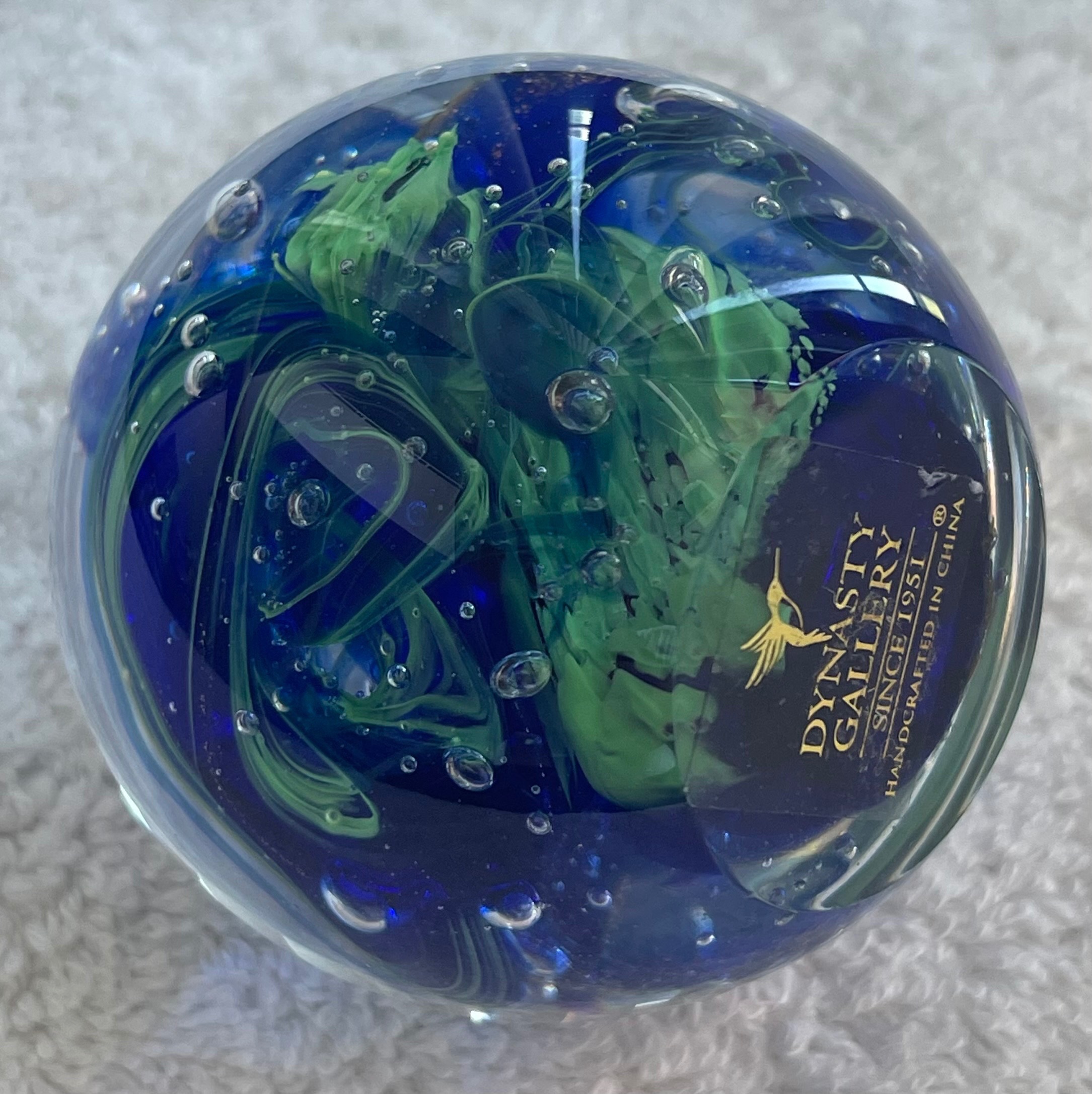 Dynasty Gallery Glass Paperweight - Blue & Green Swirl - photo 3