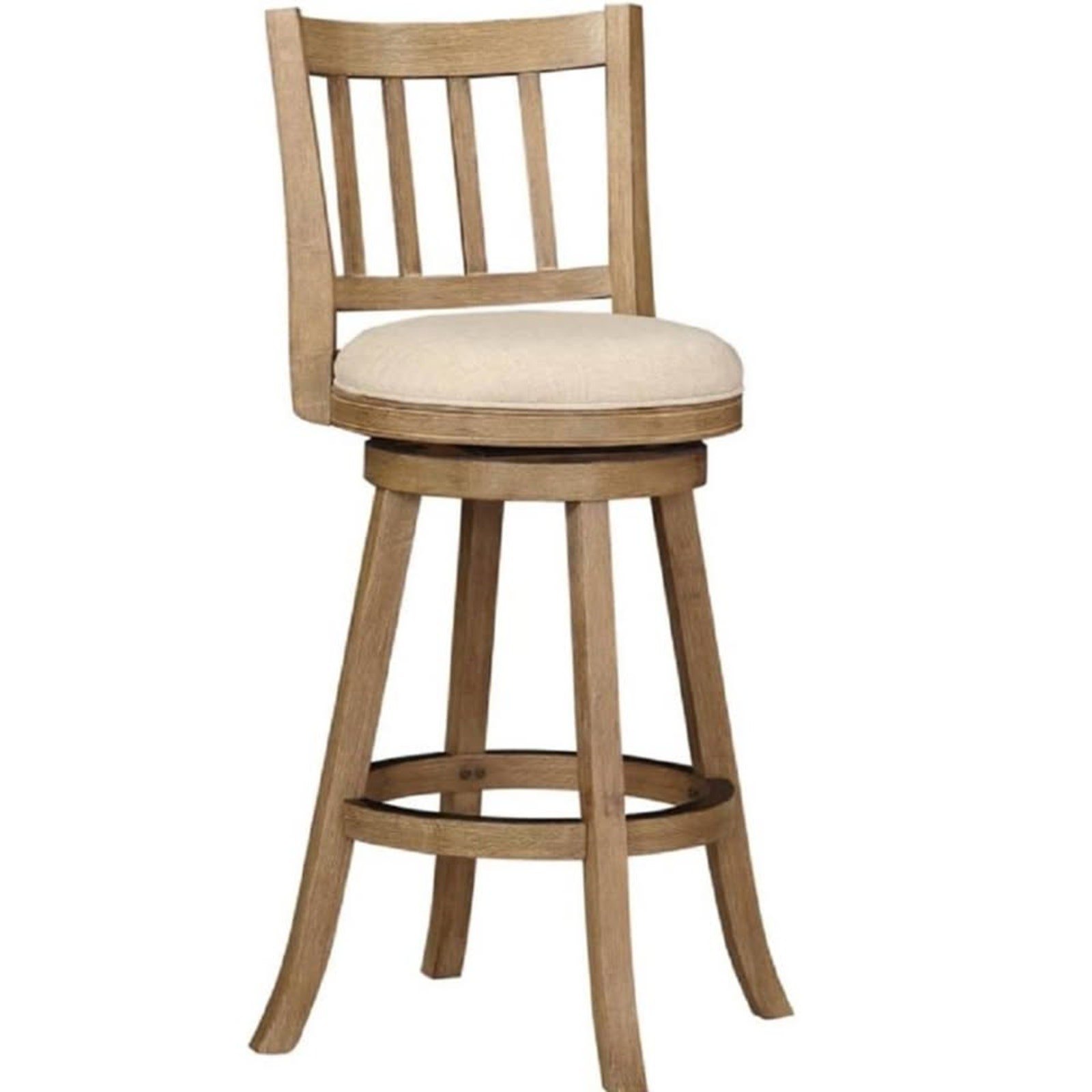Sheldon 29in Bar Height Stool Driftwood Beige Cushion Wood - photo 2