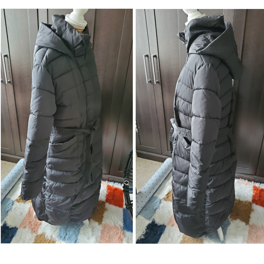 Black Long Puffer Coat with Hood - photo 5