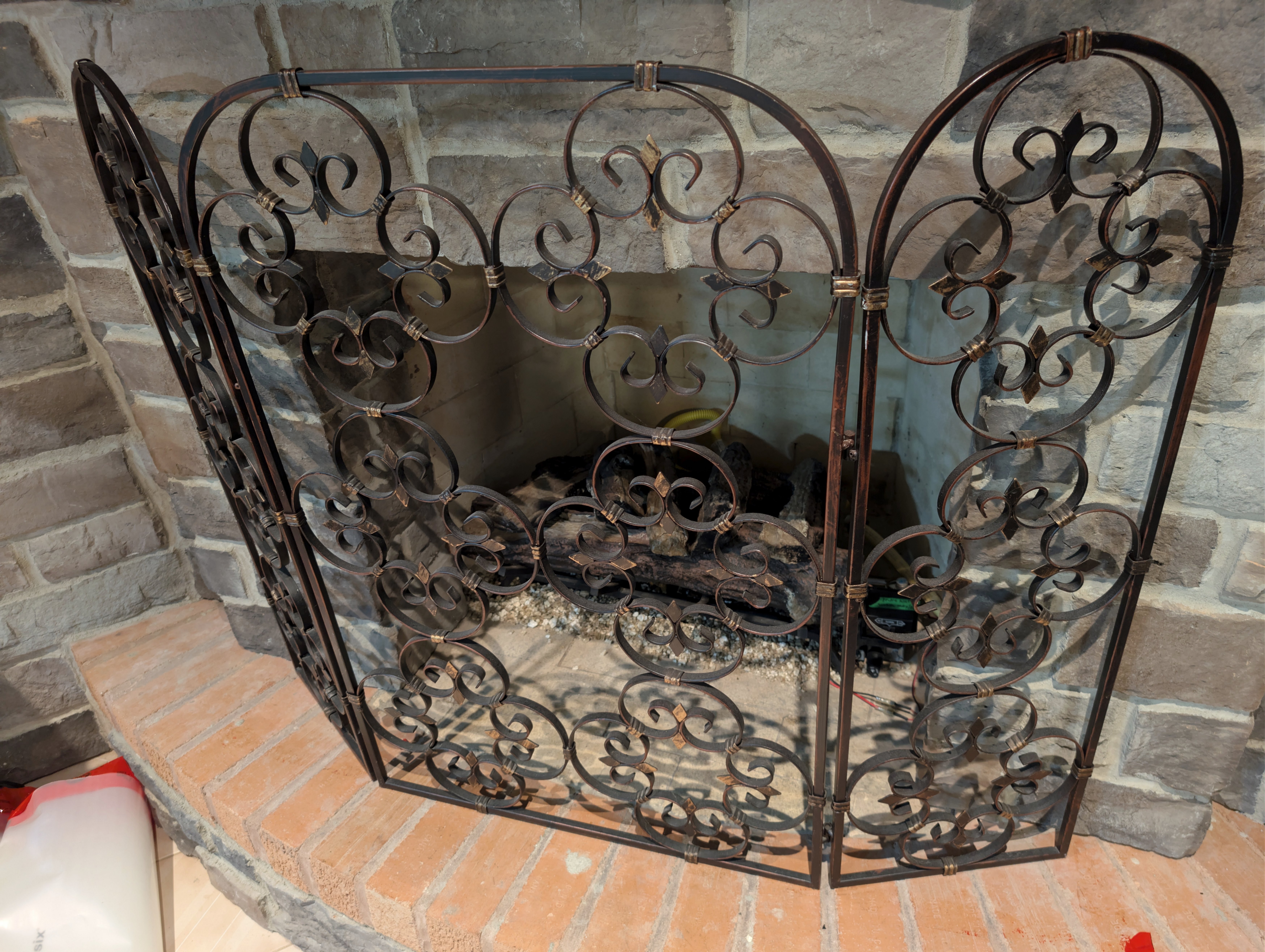 Iron Metal Fireplace Screen Barrier Protector - photo 2
