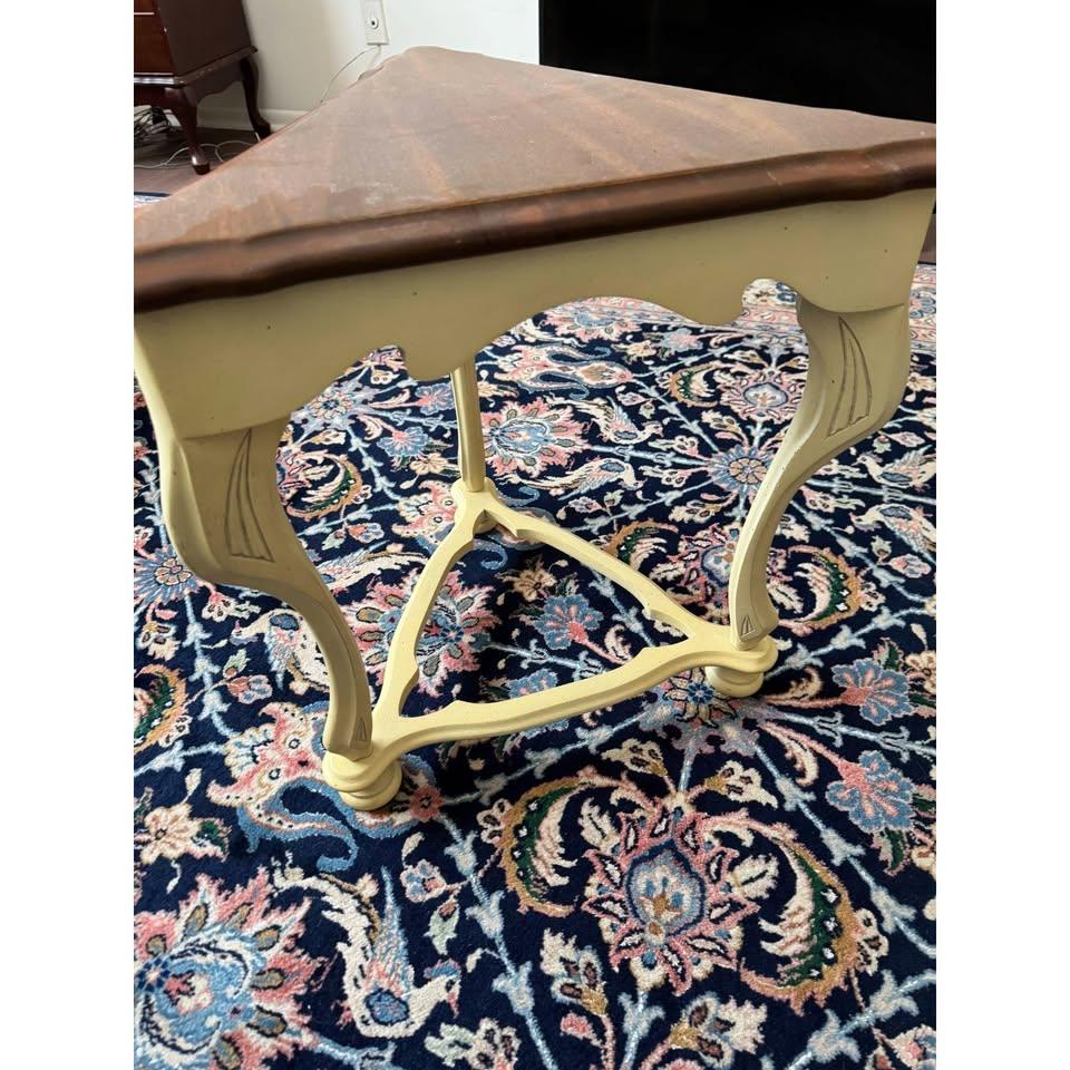 Pair French Provincial Triangular End Tables Set of 2 - photo 3