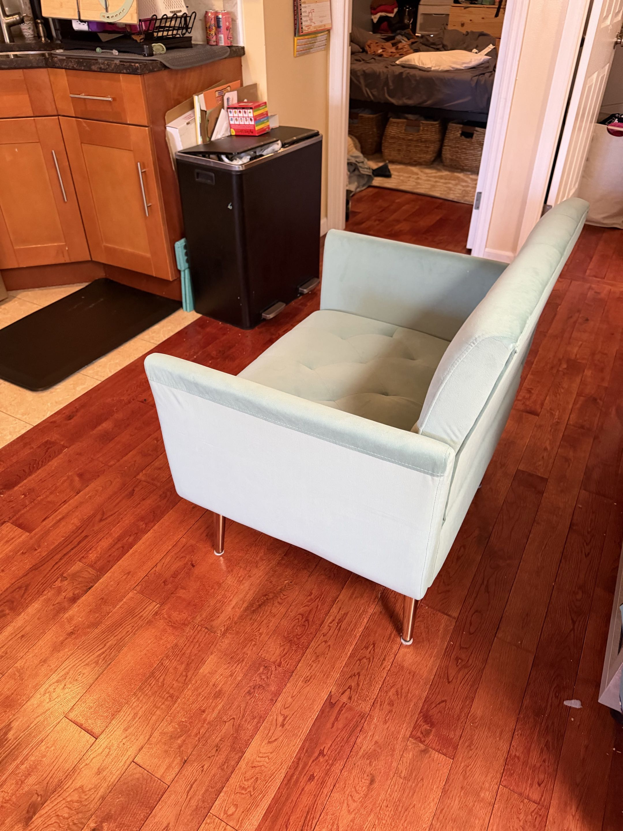 Blue/Green Velvet Armchair - photo 2