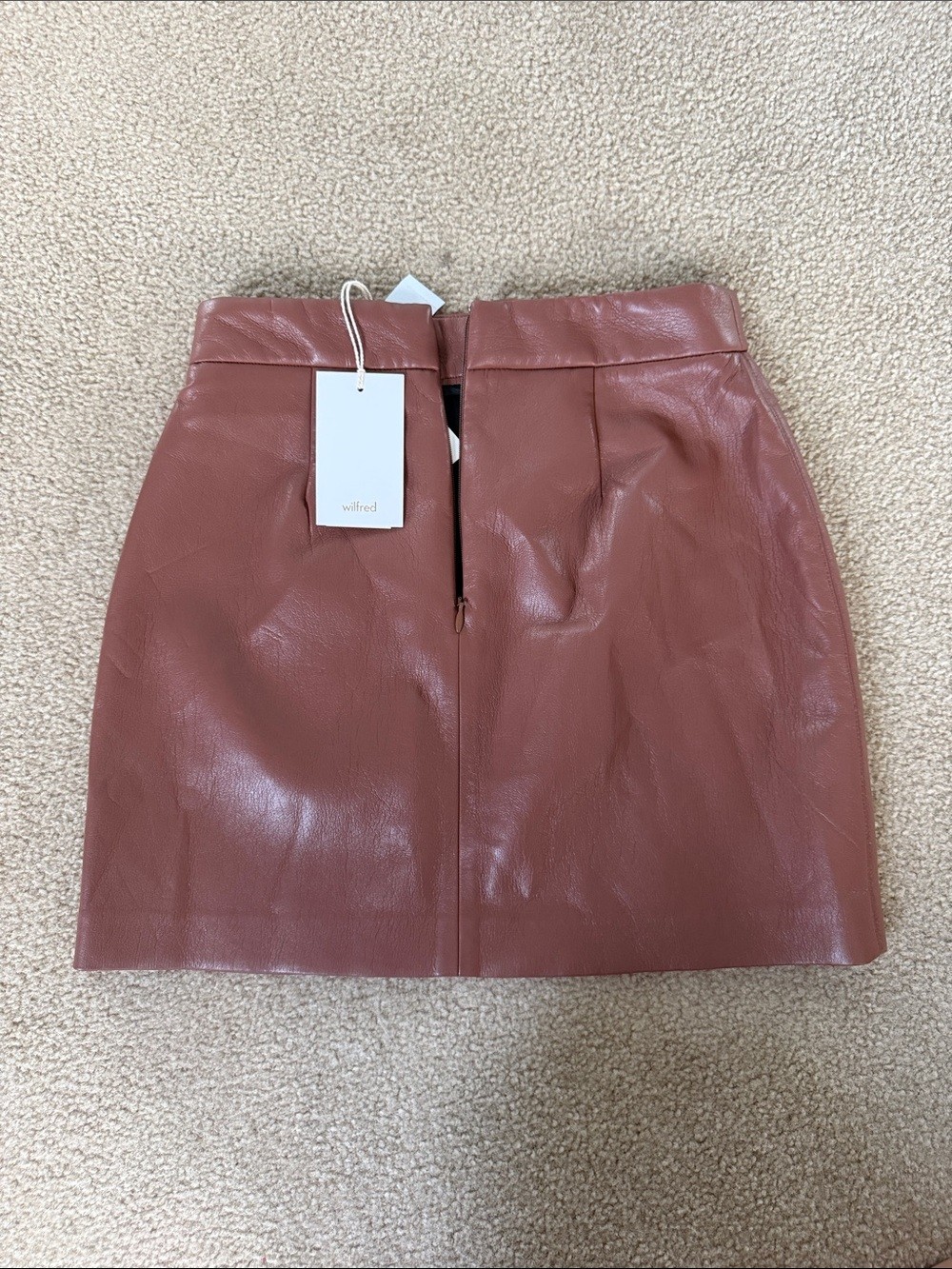 NWT Wilfred Faux Leather Mini Skirt in Rust - photo 5