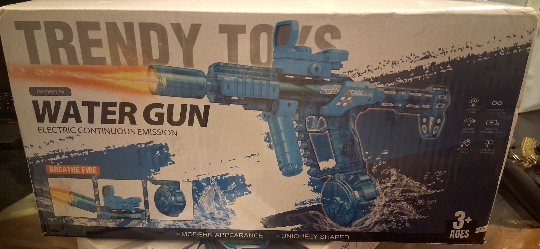 Electric Water Gun Automatic Water Blaster Toy with Lights