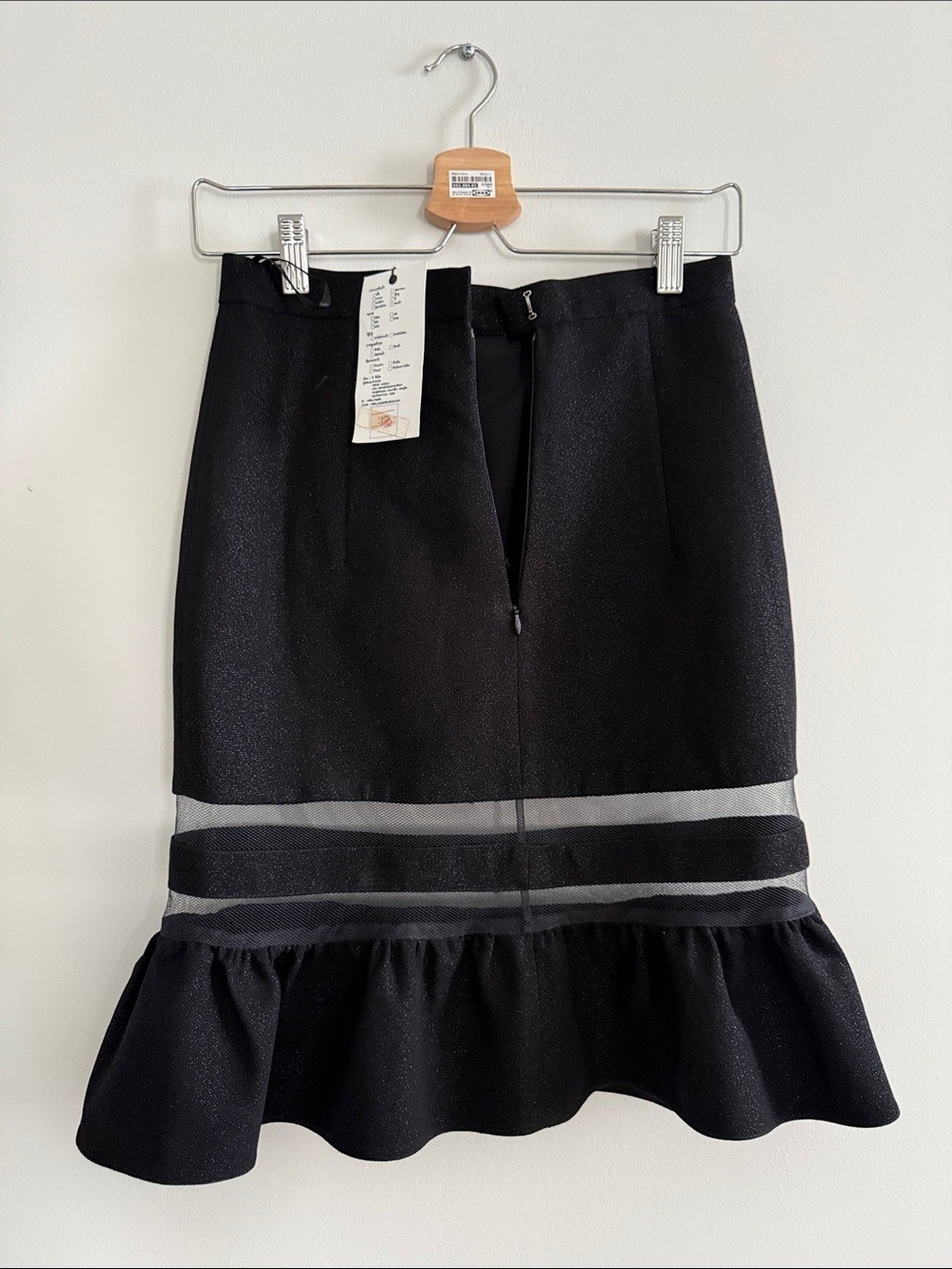 Amisu Black High-Low Ruffle Hem Skirt with Sheer Band - photo 5