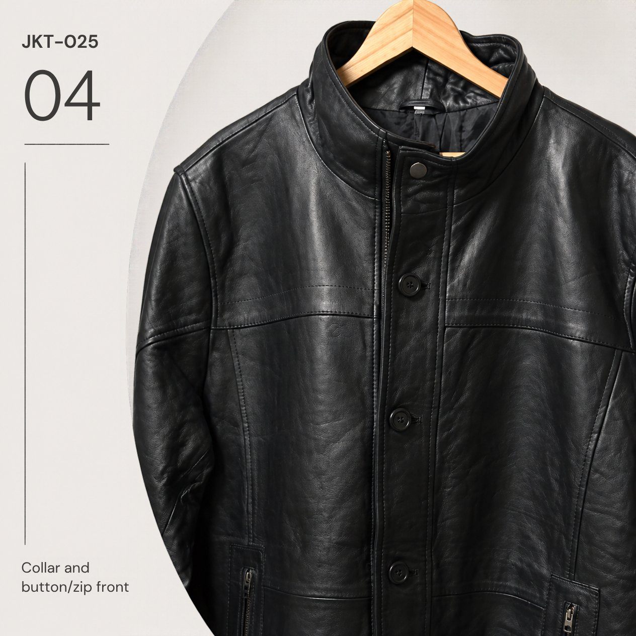 JKT-025 — Men's Bristol tall leather coat — brand new, size 2XL - photo 3