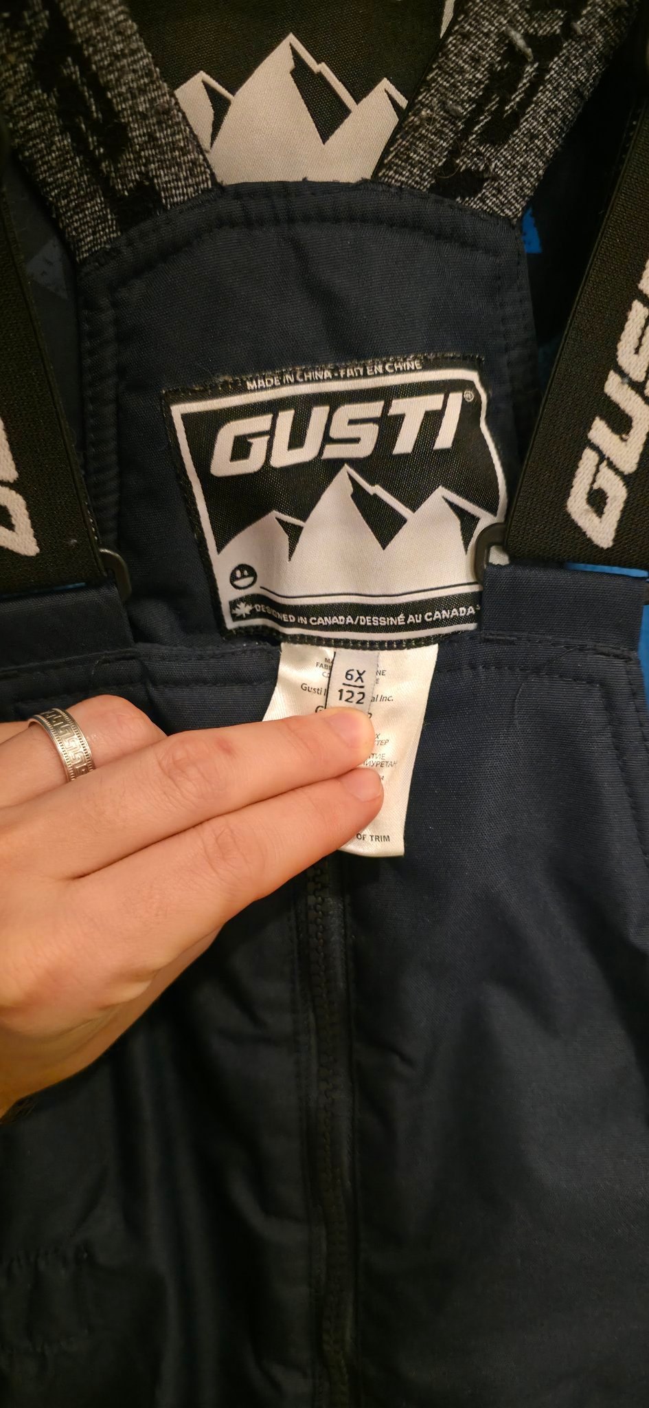 Kids Gusti 2-piece snowsuit size 6X, navy triangle print - photo 4
