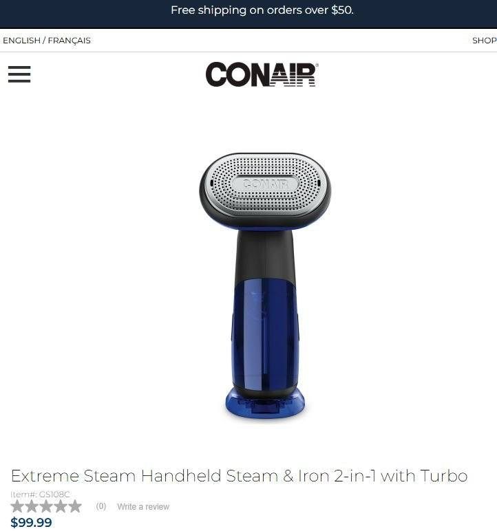 Conair Extreme Steam Handheld Steam & Iron 2-in-1 with Turbo