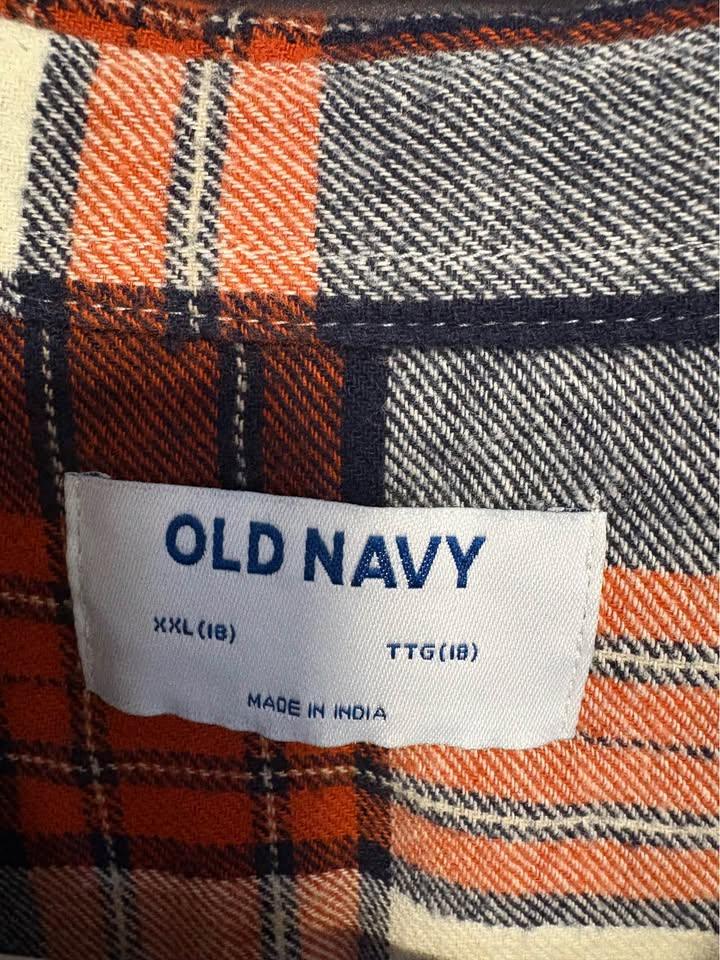 Old Navy Shirt Plaid Shirt Youth XXL 18 (12-13yrs) - photo 2