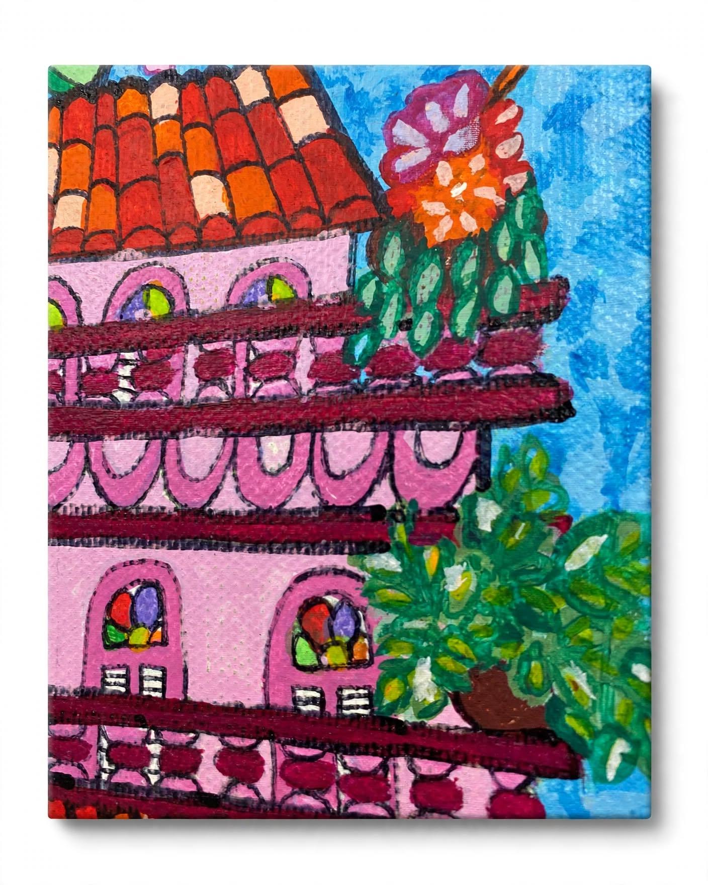 Original Cuba Painting Havana Street Scene Framed 2016 Folk Art - photo 5