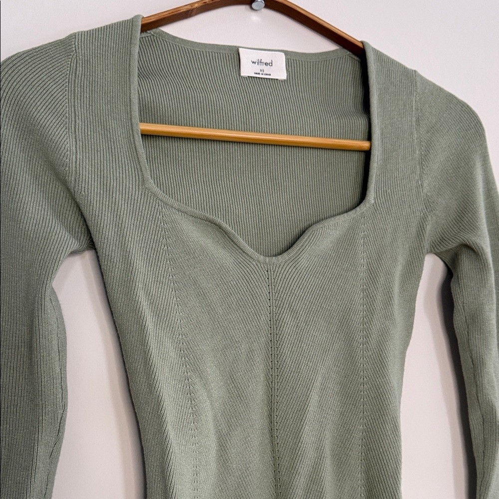 Wilfred Sage Green Ribbed Knit Top - photo 5