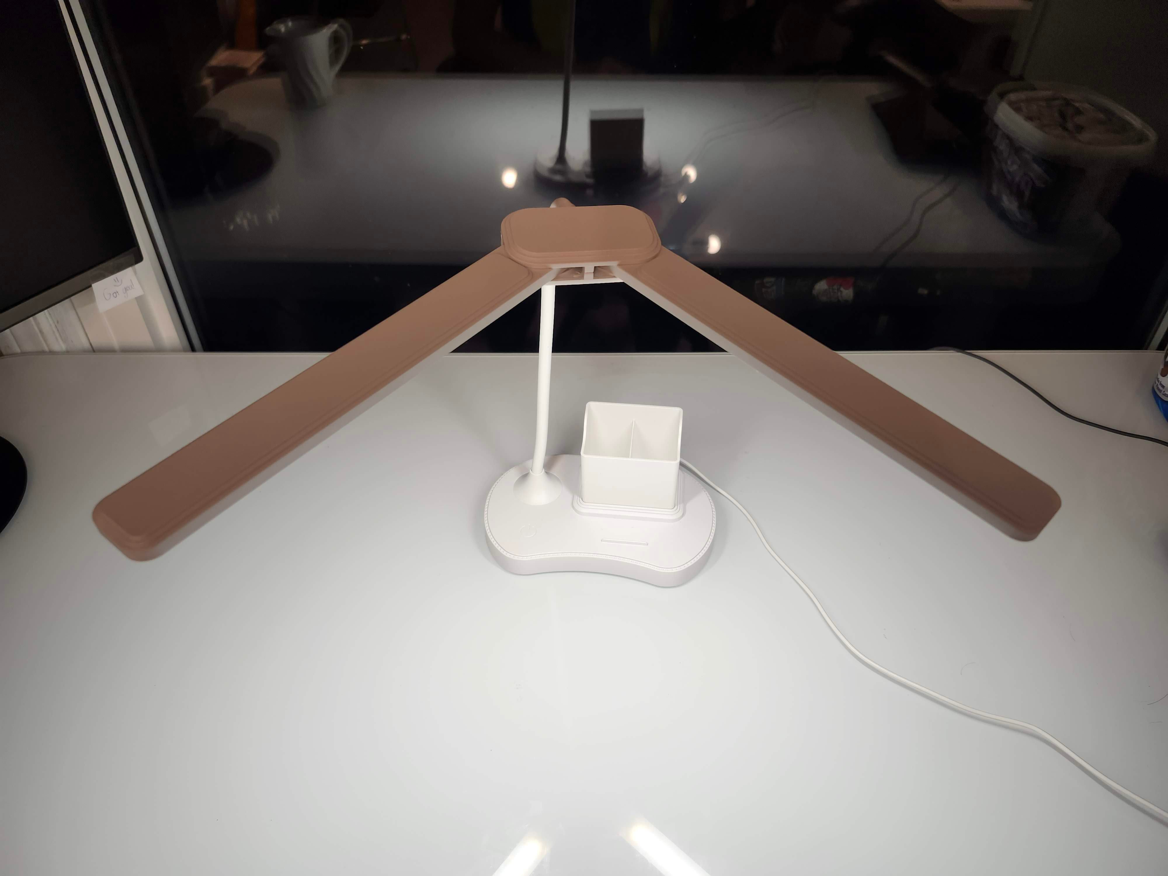 Dual Head LED Desk Lamp – Foldable, Touch Control w/ Pen Holder