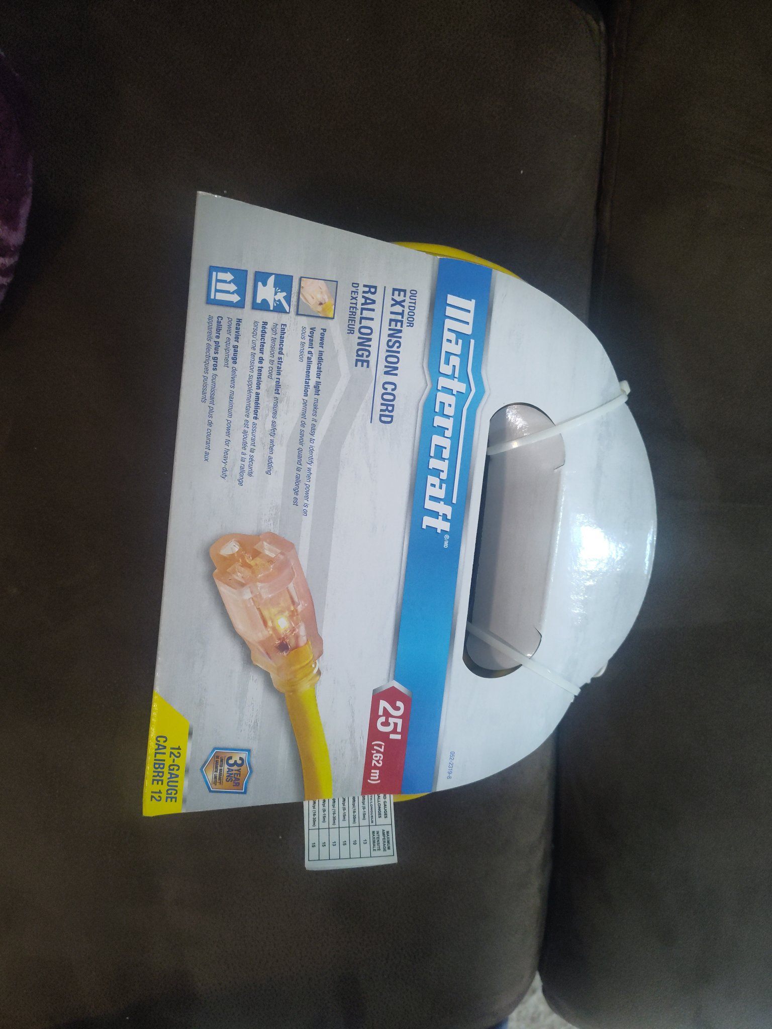 Mastercraft 25ft Outdoor Extension Cord — 12 Gauge (New, Sealed) - photo 2