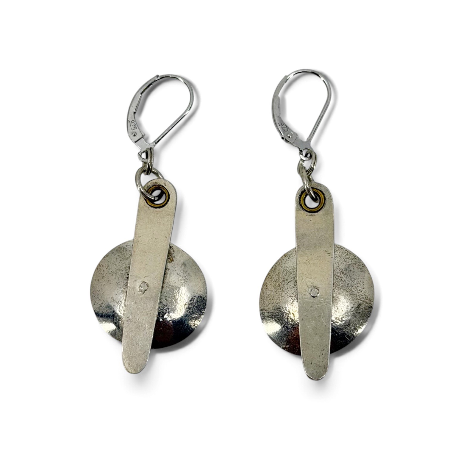 Hand Made 24k gold & sterling silver drop earrings - photo 2