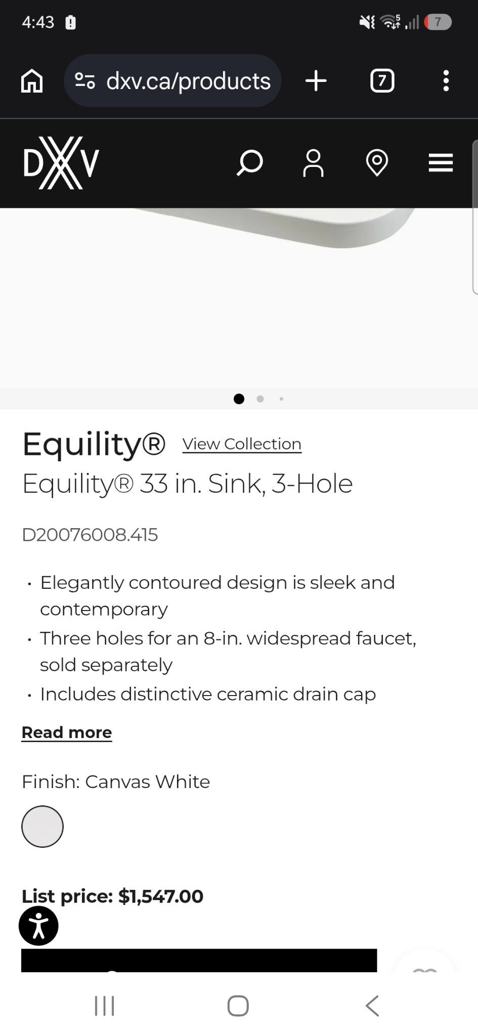 DXV Equility 33" Wall-Hung Sink — New in Box — $550 This Week - photo 4