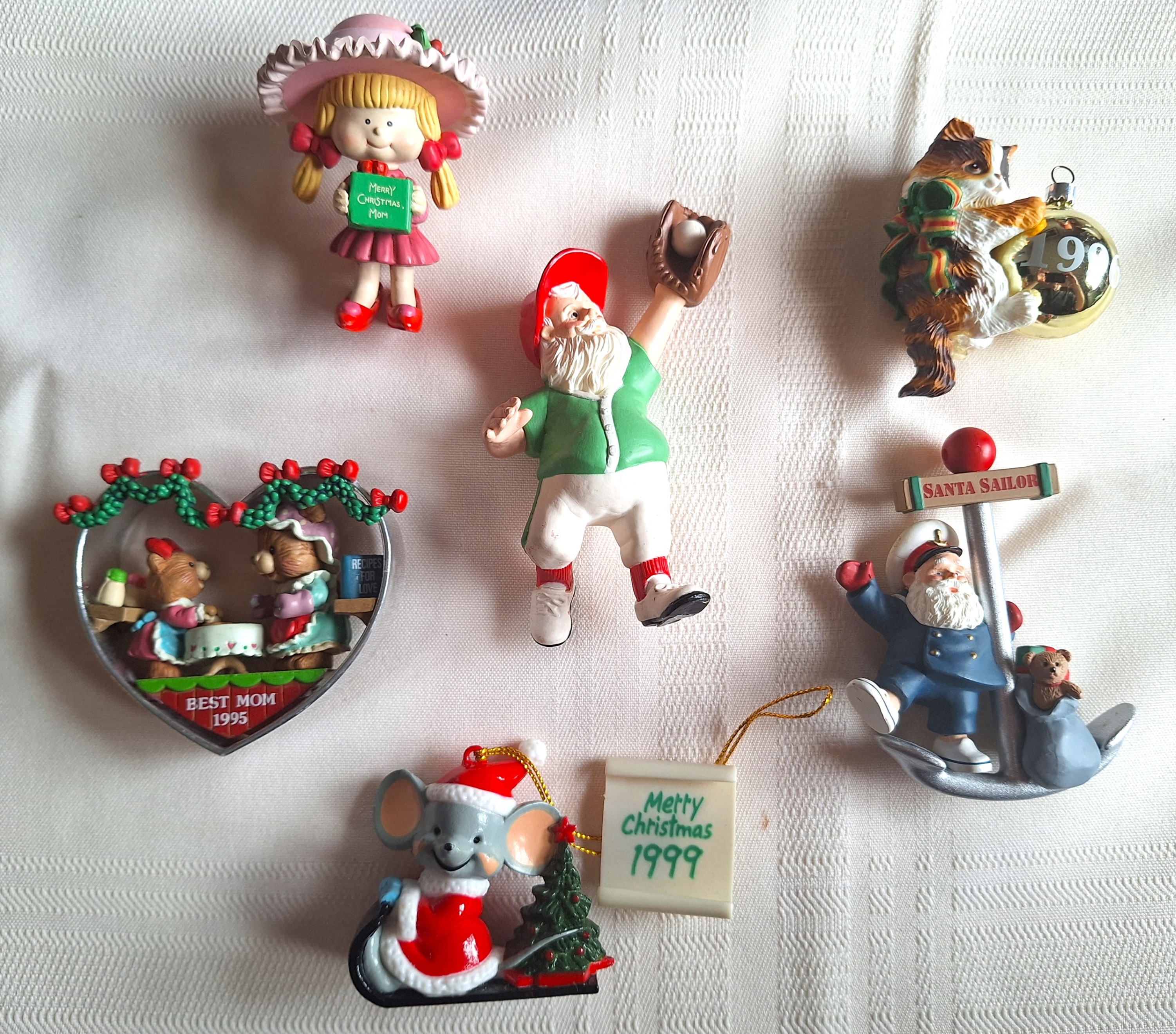 Set of 6 Vintage Hallmark Christmas Ornaments