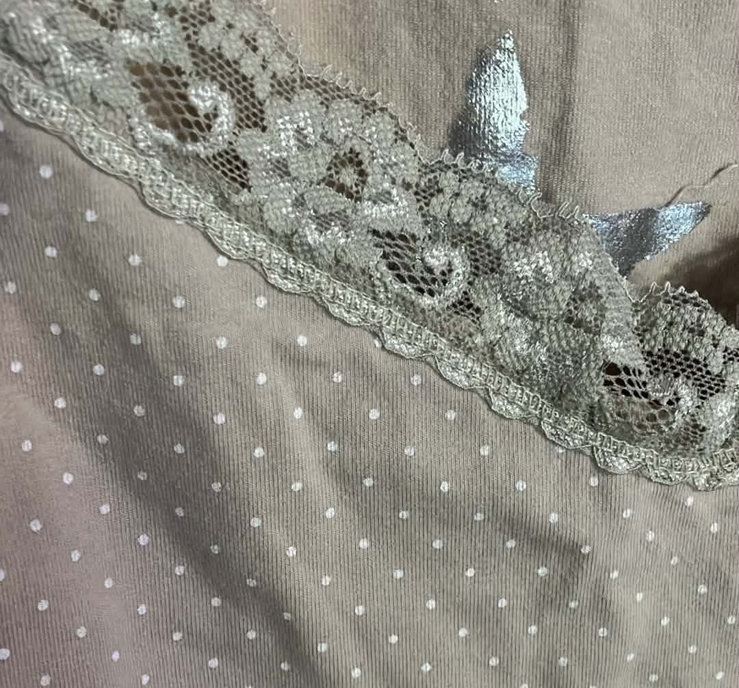 Women Top with White Dots - Size 1X - 95% Cotton 5% Spandex - photo 2