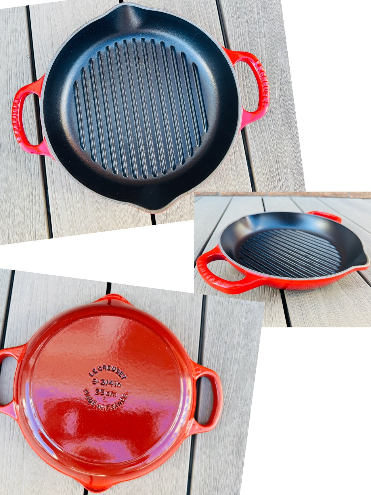Le Creuset Cast Iron Grill Pan 25cm – Cerise Red, Made in France