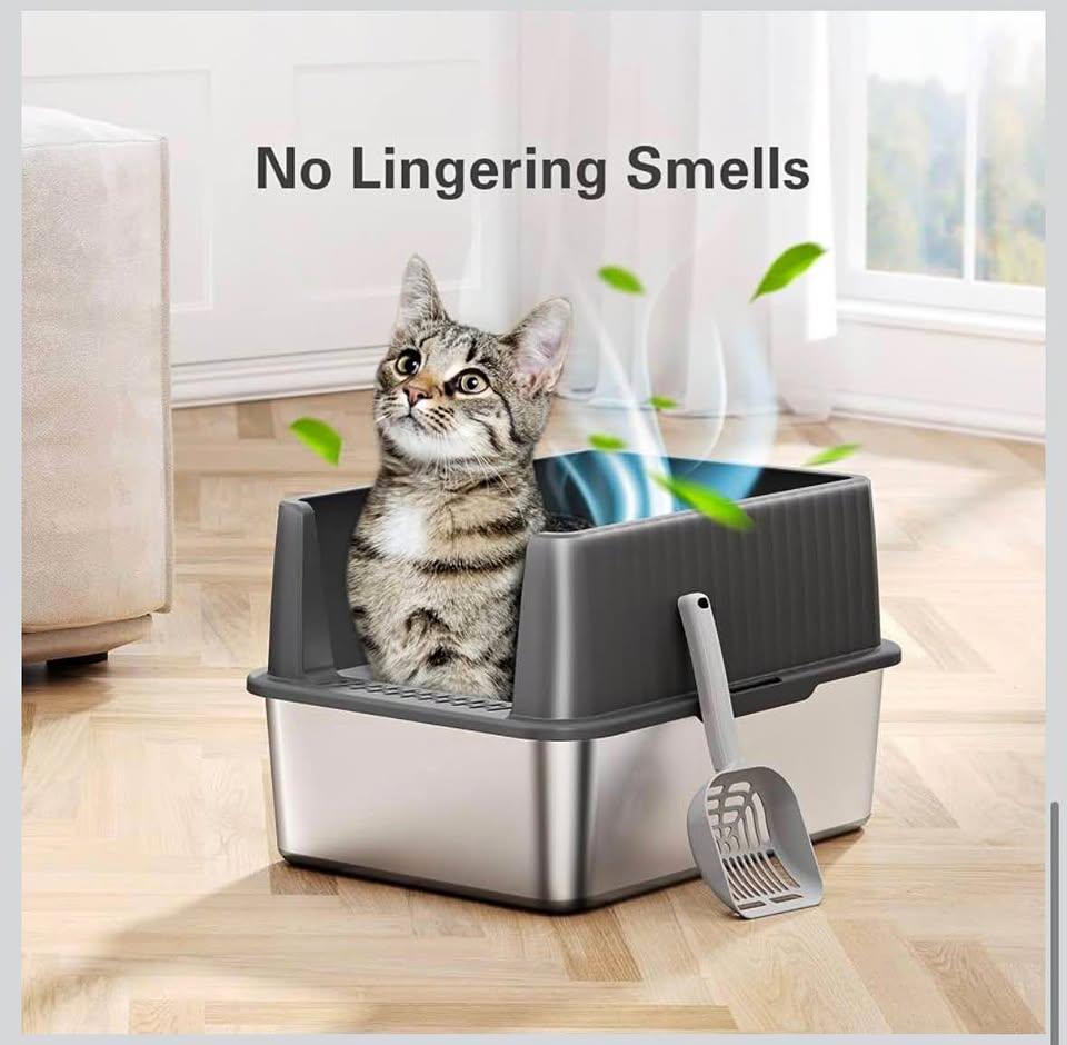 Stainless Steel Kitten Litter Box – Small Cat / Young Kitten –