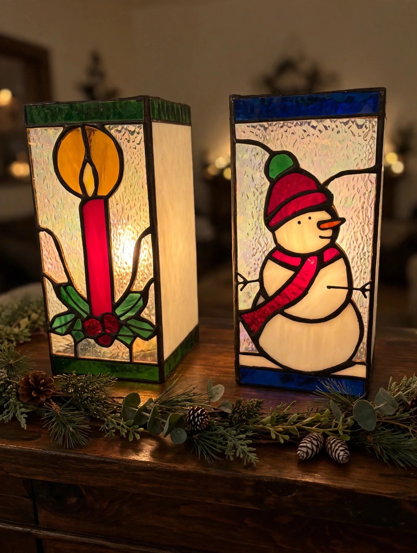 Christmas Stained Glass Lamps