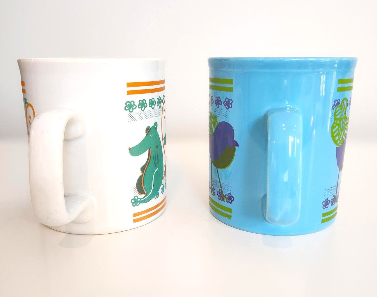 Pair of Vintage Staffordshire / Kiln Craft Mugs Retro MCM Design - photo 5