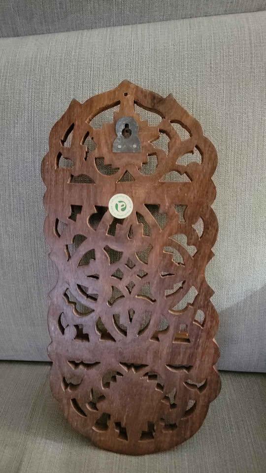 Hand carved wooden spoon holder India, holds 12 - photo 3