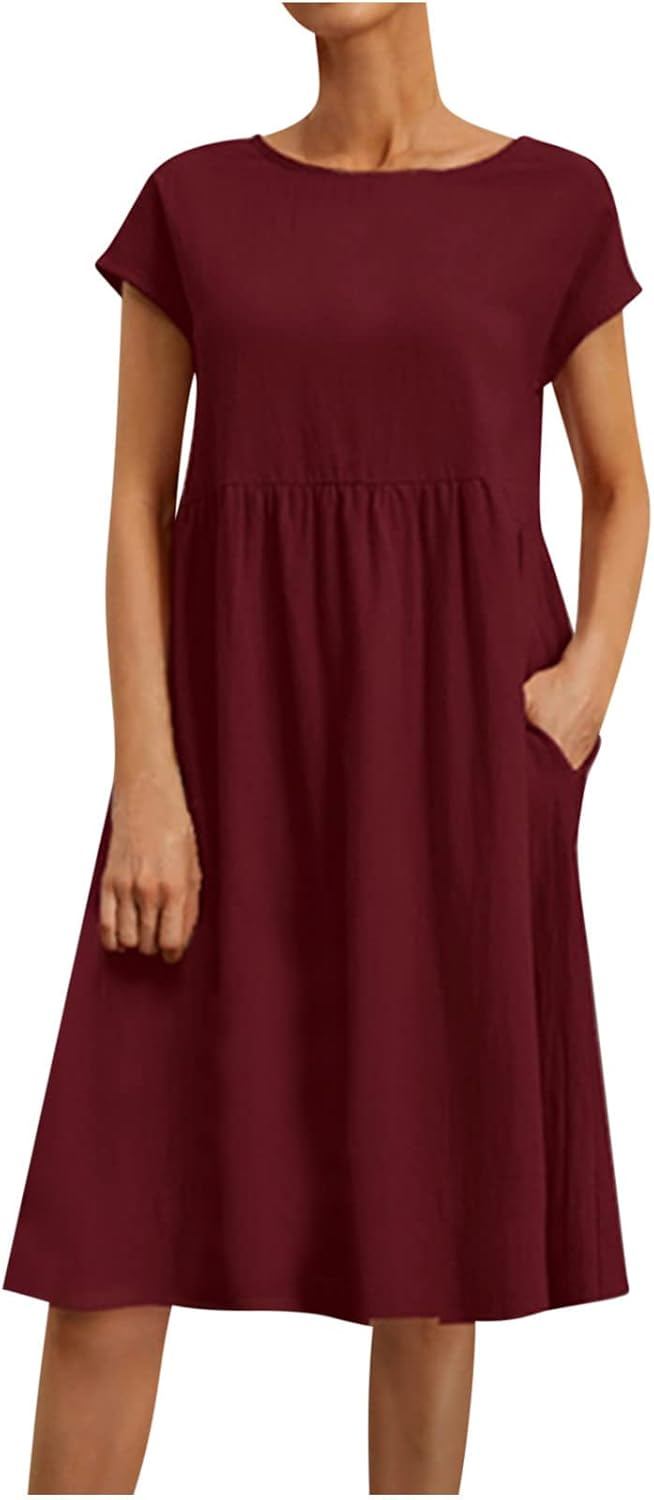 Short Sleeve Cocktail Party Dress Flared, Size L - photo 2