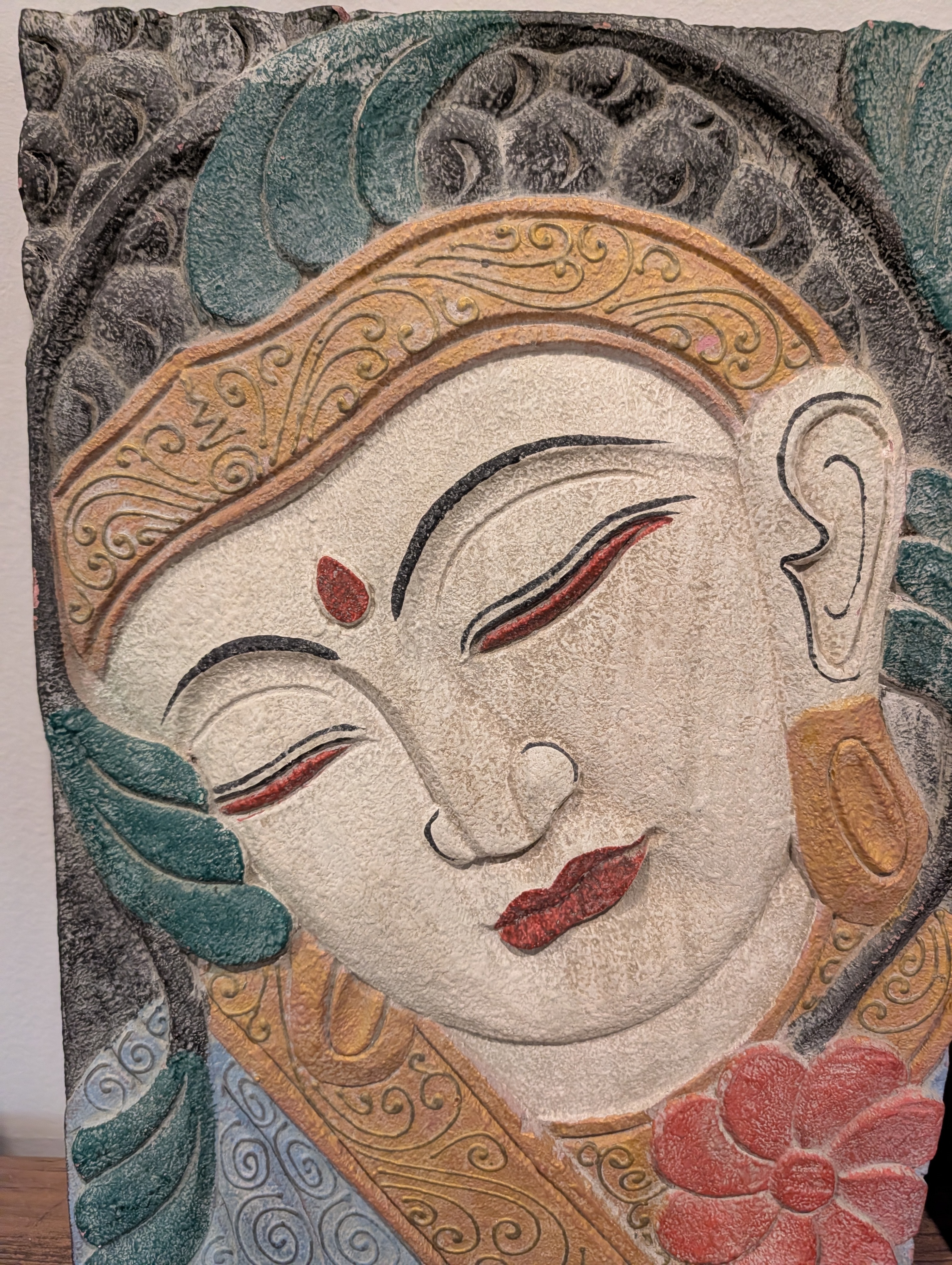 Carved Stone Buddha Wall Plaque