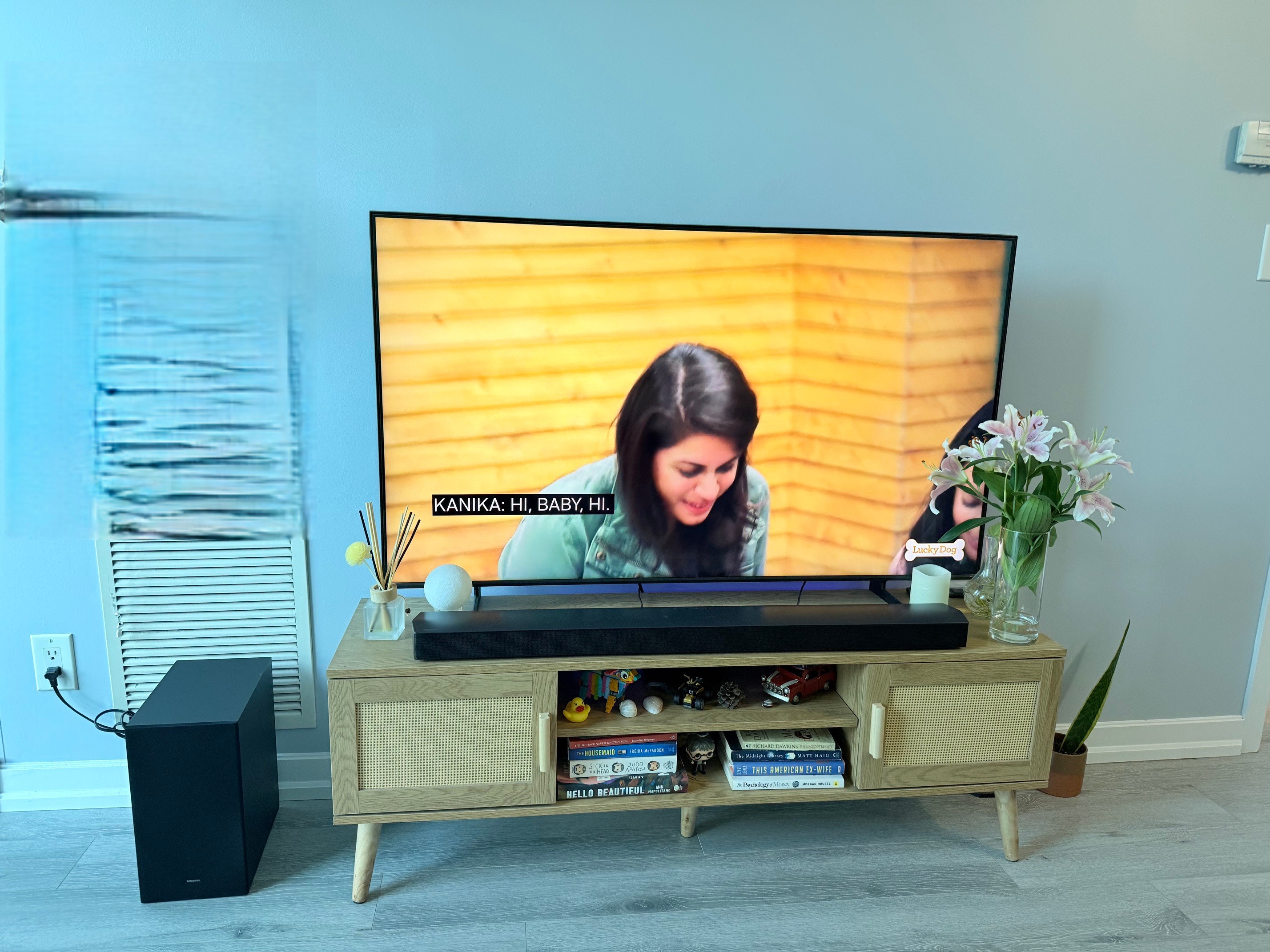 55 inch Samsung TV + Samsung soundbar + TV unit