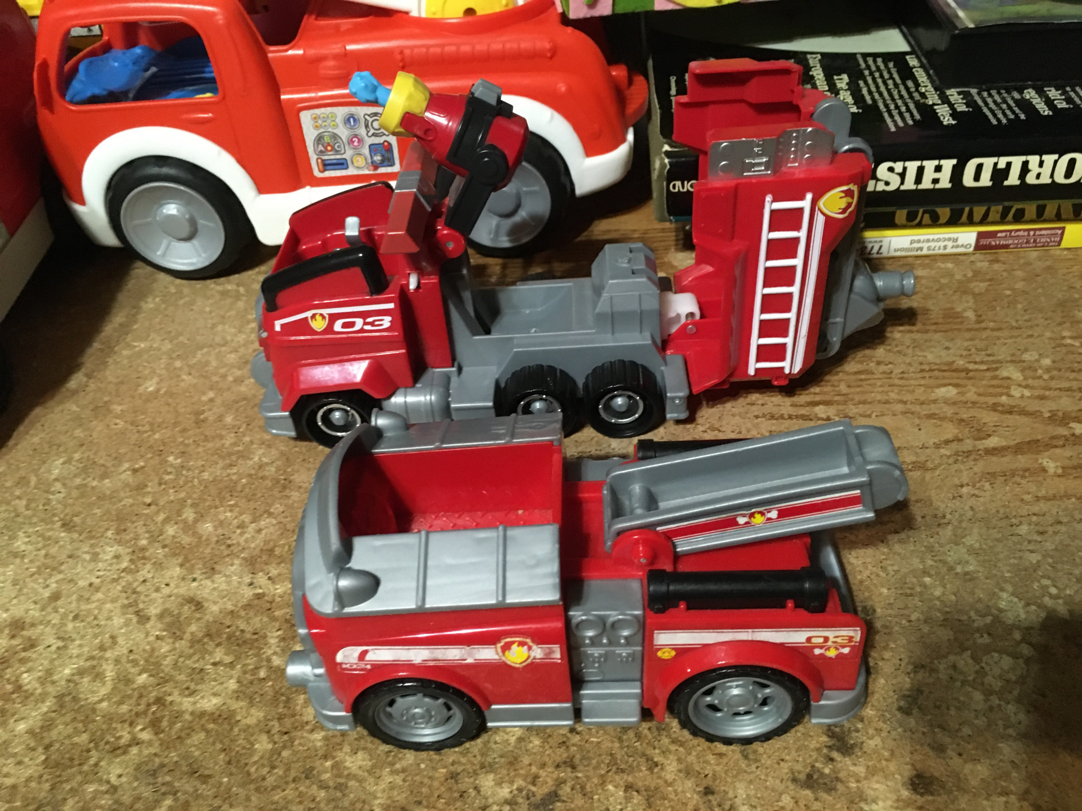 LOT OF KIDS TOYS FIRE TRUCKS CAMPER SPIDERMAN MOTORCYCLE BLUEY - photo 3