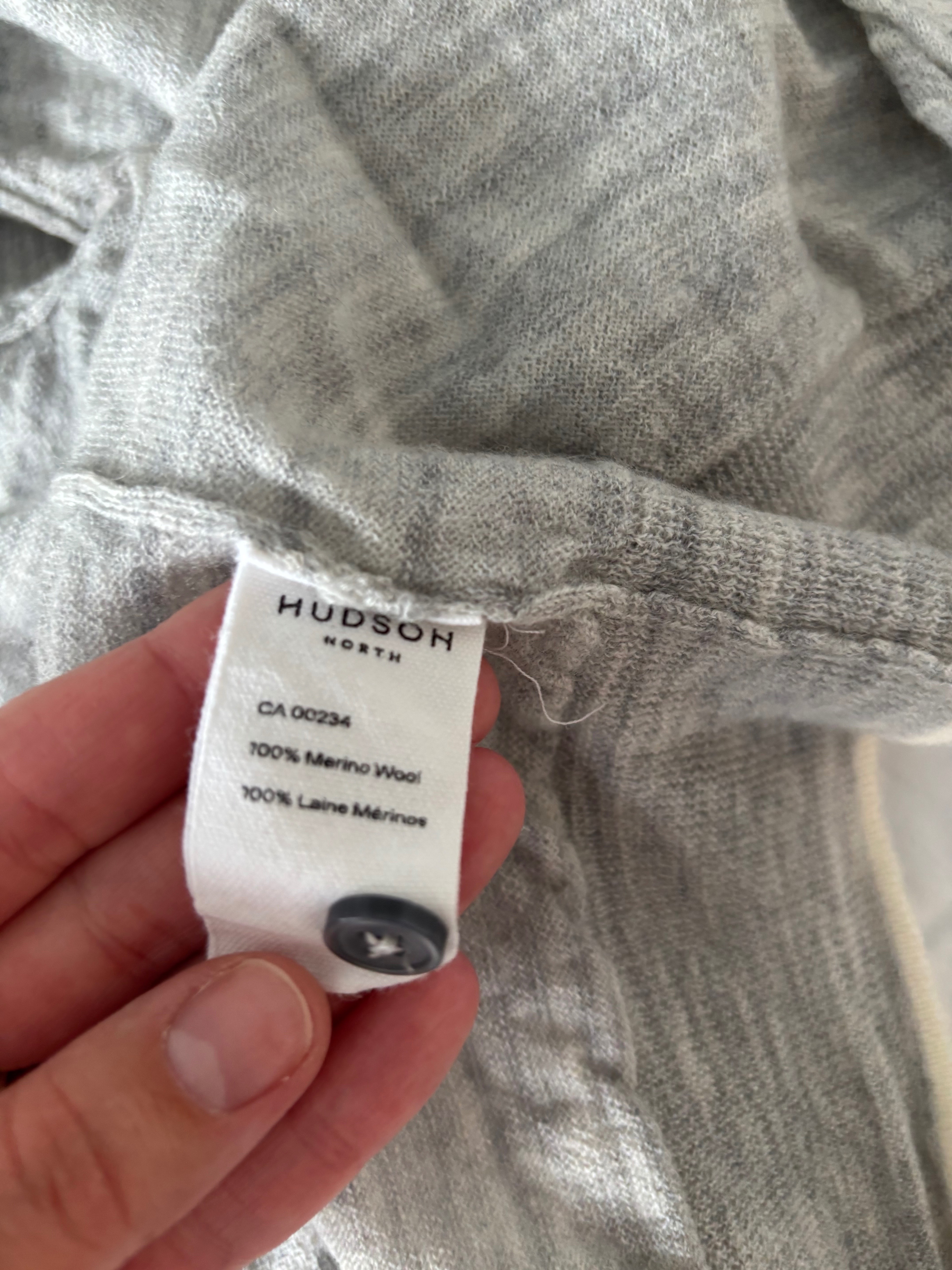 Hudson North Merino Wool Grey Cardigan - Size S - photo 3