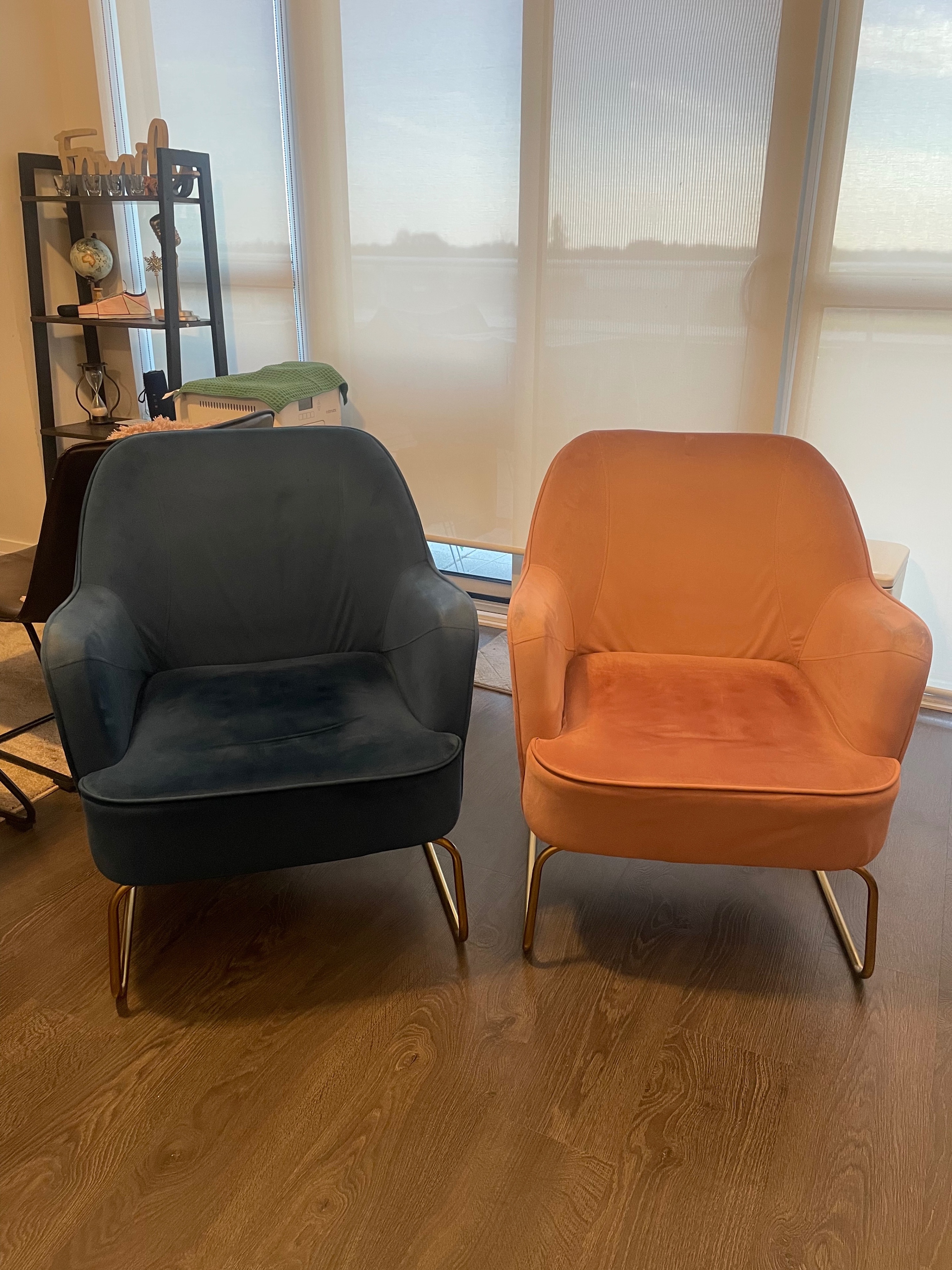 Structube Darah Velvet Accent Chairs – Blue & Pink - photo 5