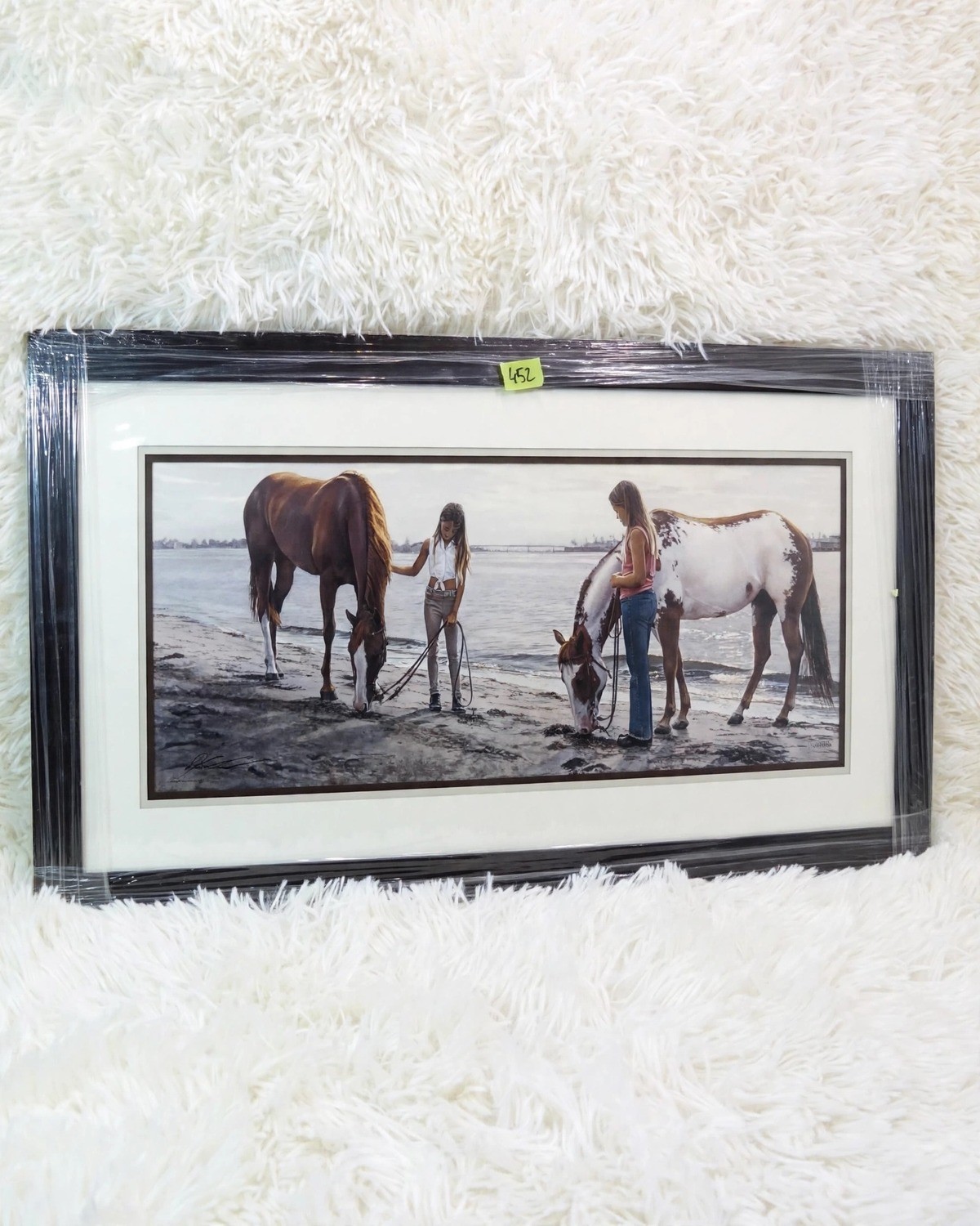 Steve Hanks Connections Signed Print Framed Horses