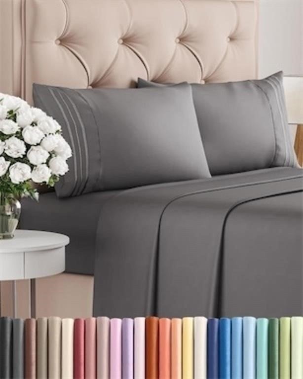King Sheet Set 4-Pc Dark Grey - Open Box