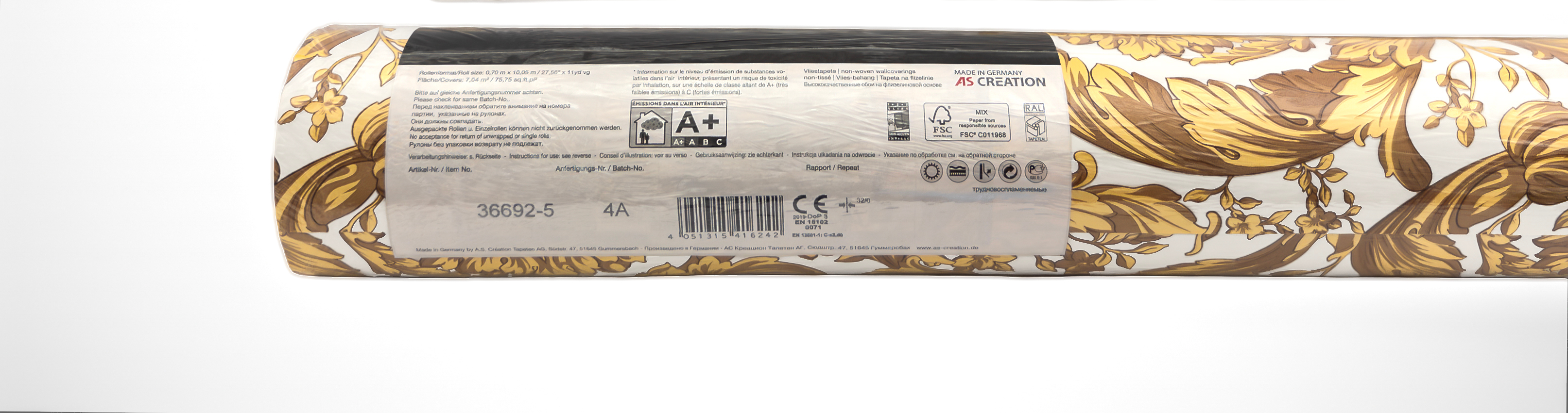 2 VERSACE BAROCCO WALLPAPER ROLLS BRAND NEW SEALED - photo 5