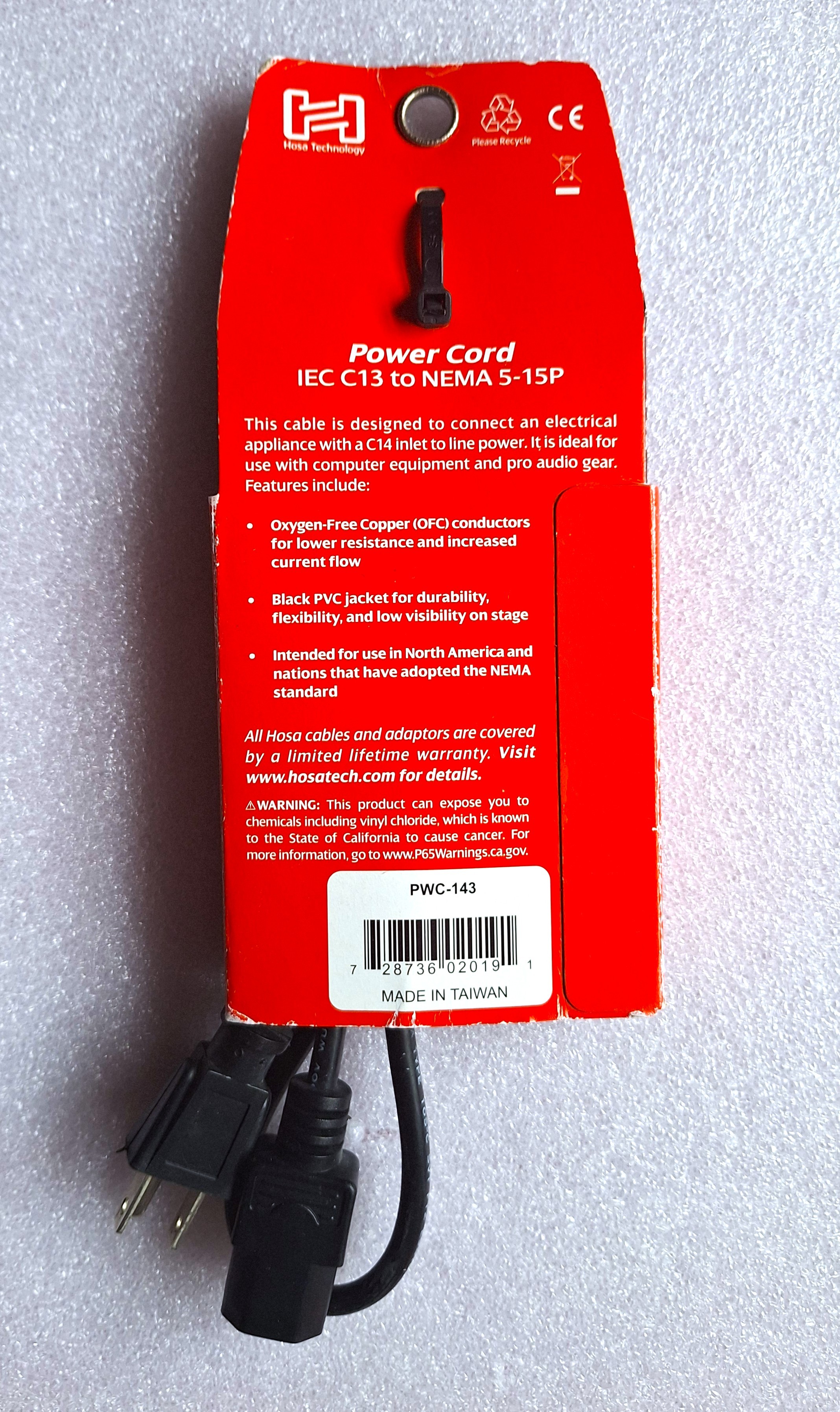 Hosa Technology Power Cord IEC C13 to NEMA 5-15P - photo 2