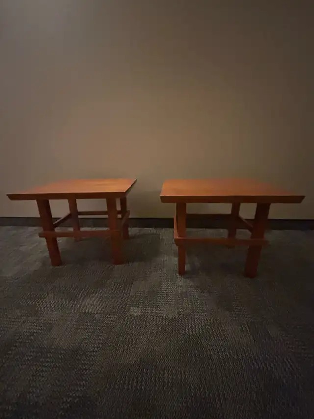 Mcm Solid Wood Side Table Set - photo 4