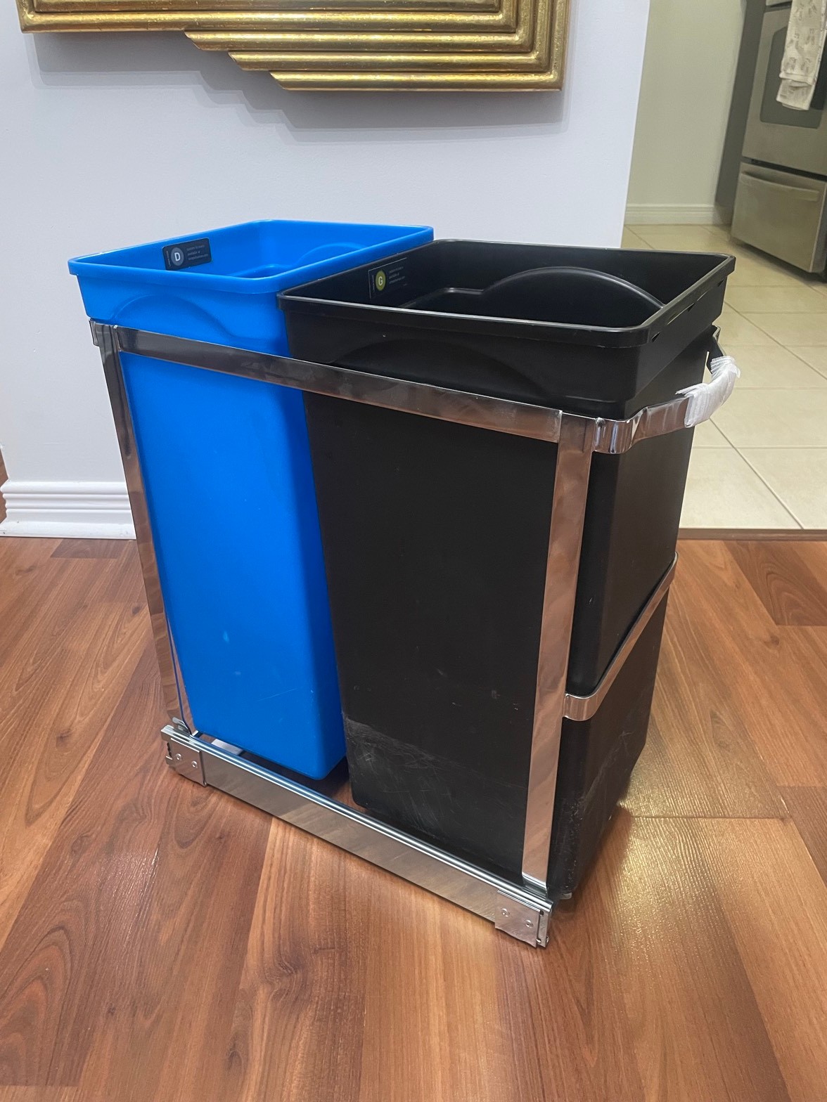 simplehuman pull-out trash and recycling bins