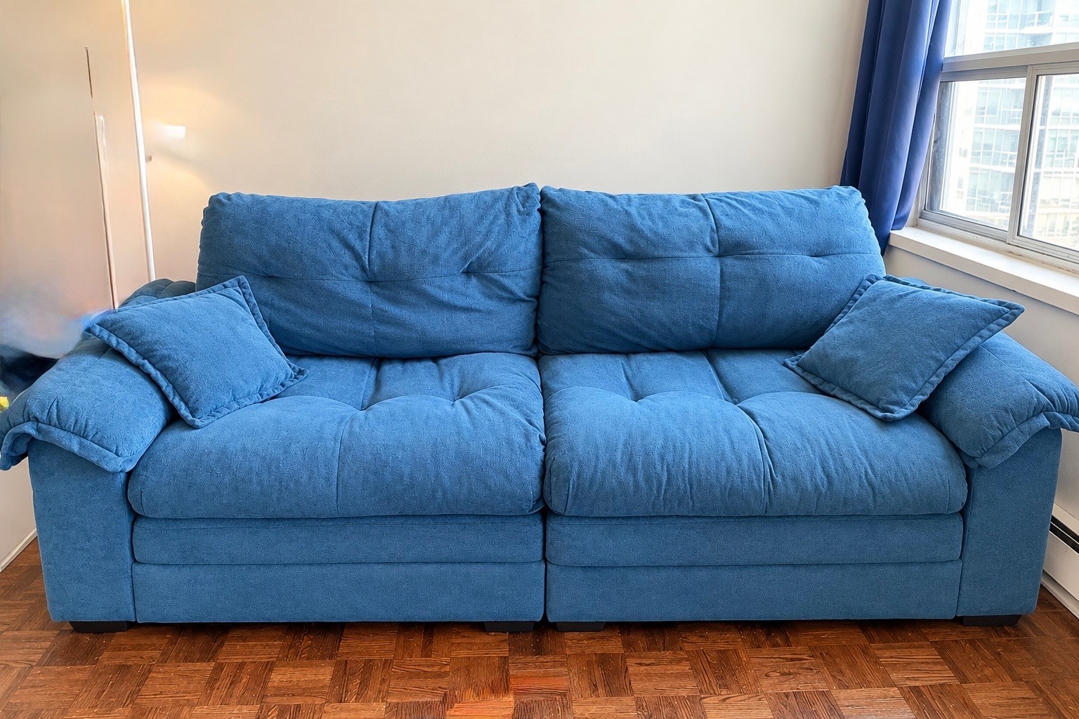 Wayfair 84” Blue Chenille Sofa