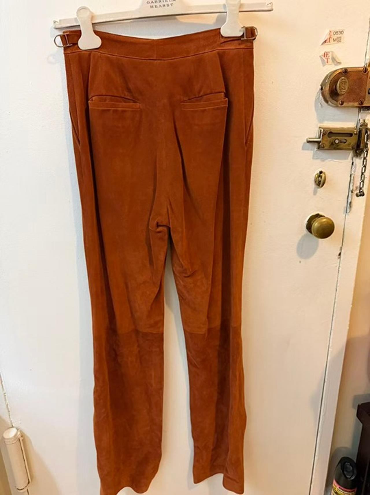 Gabriela Hearst Brown Suede Straight Leg Pants - Size M - photo 2