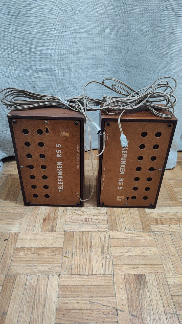 Vintage Telefunken RS 5 Mid-Century Speakers 11.5" H  As Is - photo 3